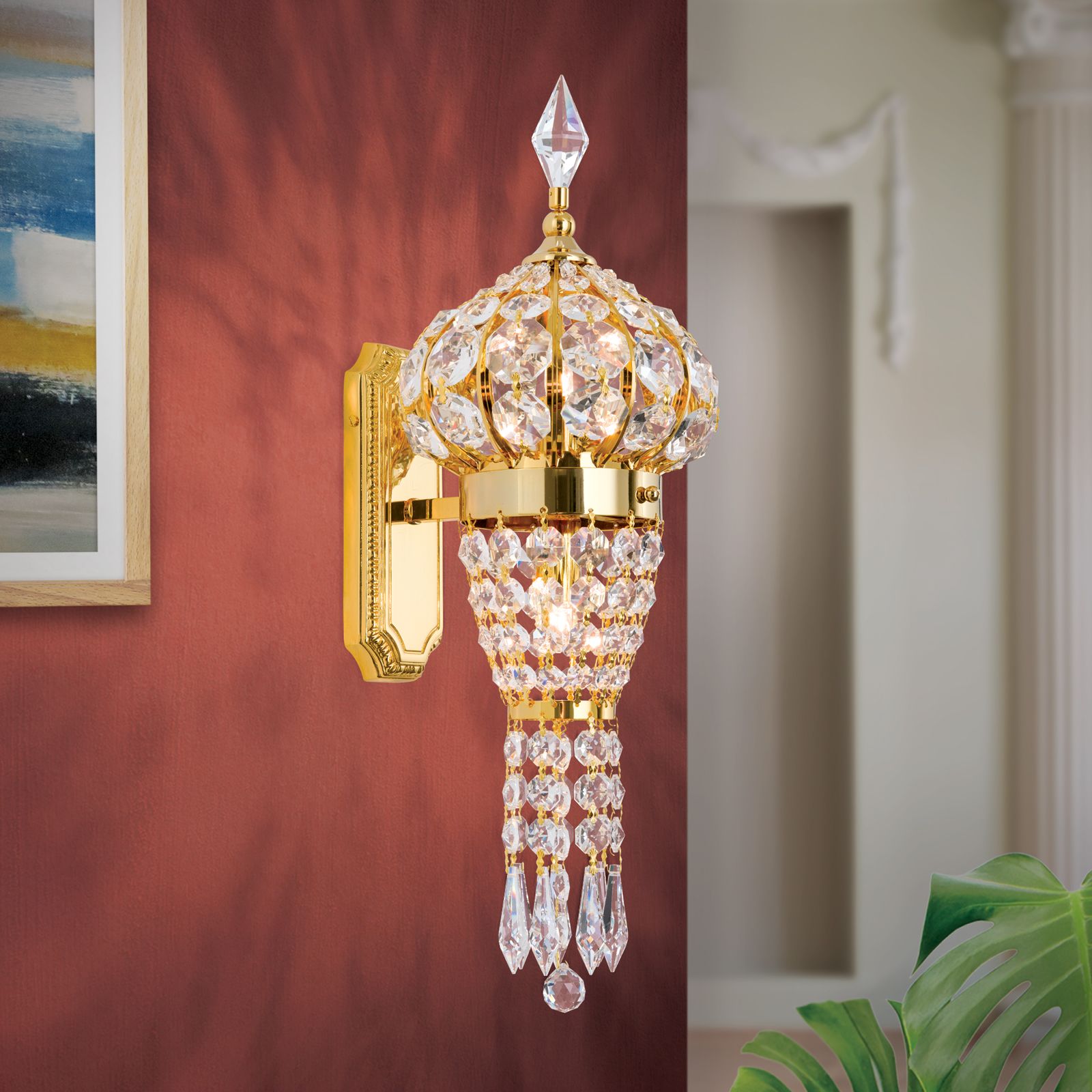 Kristallwandleuchte ORIENTAL, 1-flammig, Gold