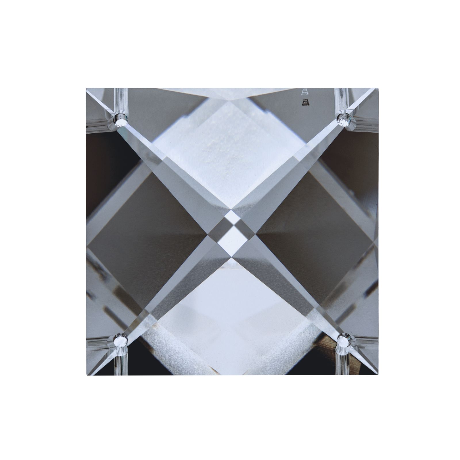Chandelier crystal square stone STRASS® Swarovski® Crystal, 28mm, 4 holes, transparent