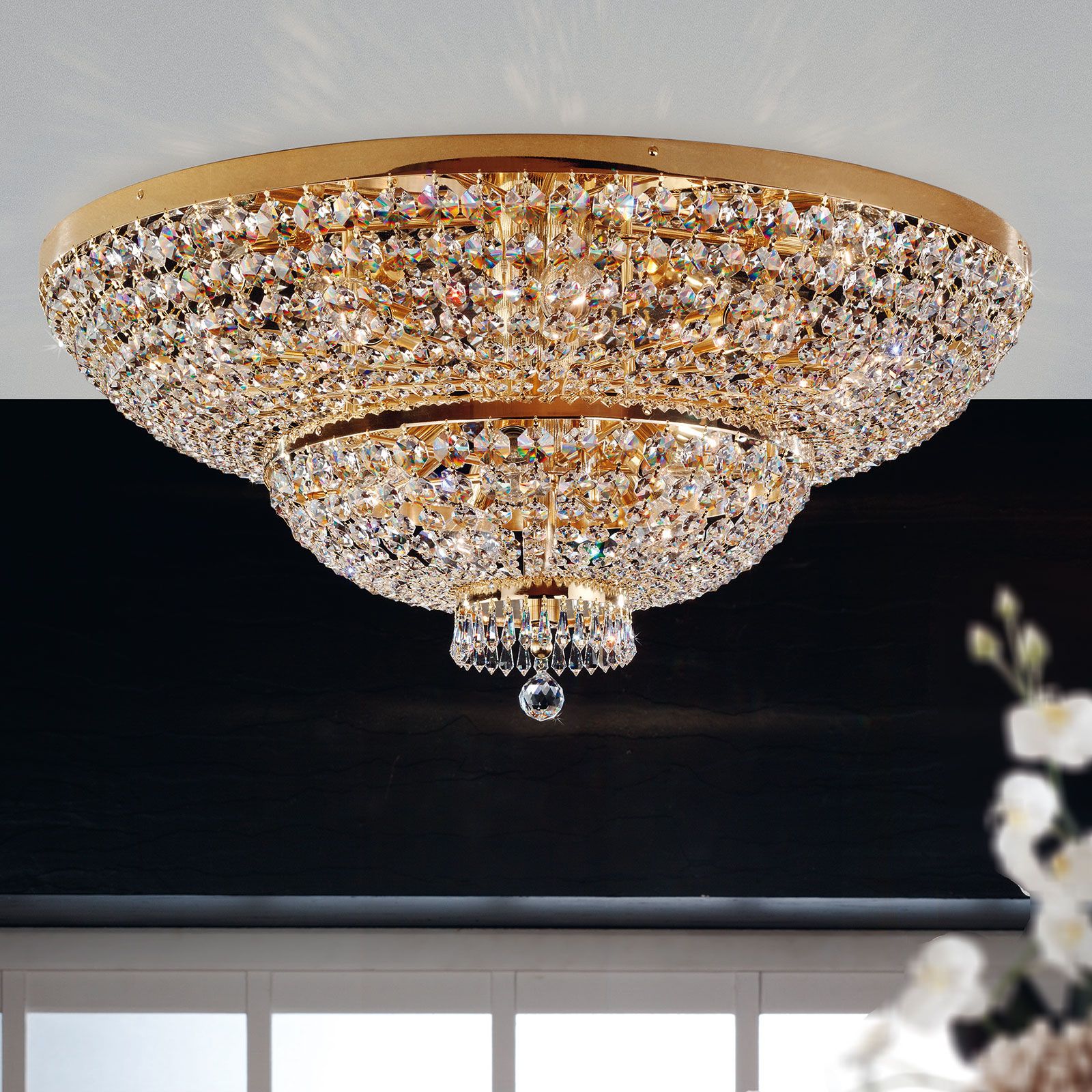 Deckenluster SHERATON, Gold, 90cm