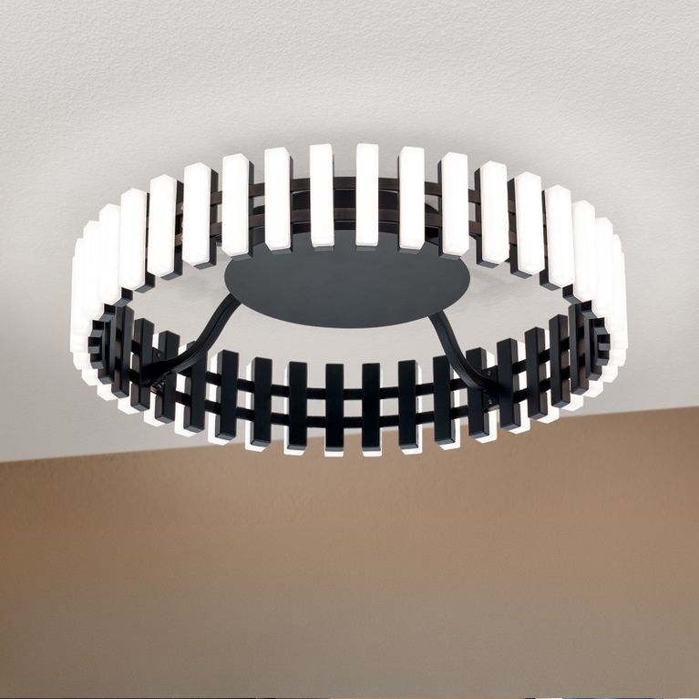 LED ceiling light MANSION, black, 43 cm