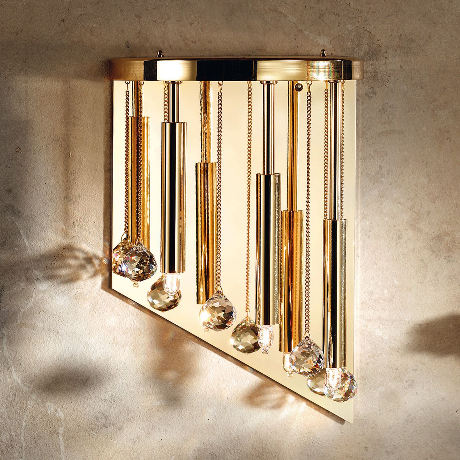 Wandleuchte SPIRALLUSTER, 3-flammig, Gold, rechts