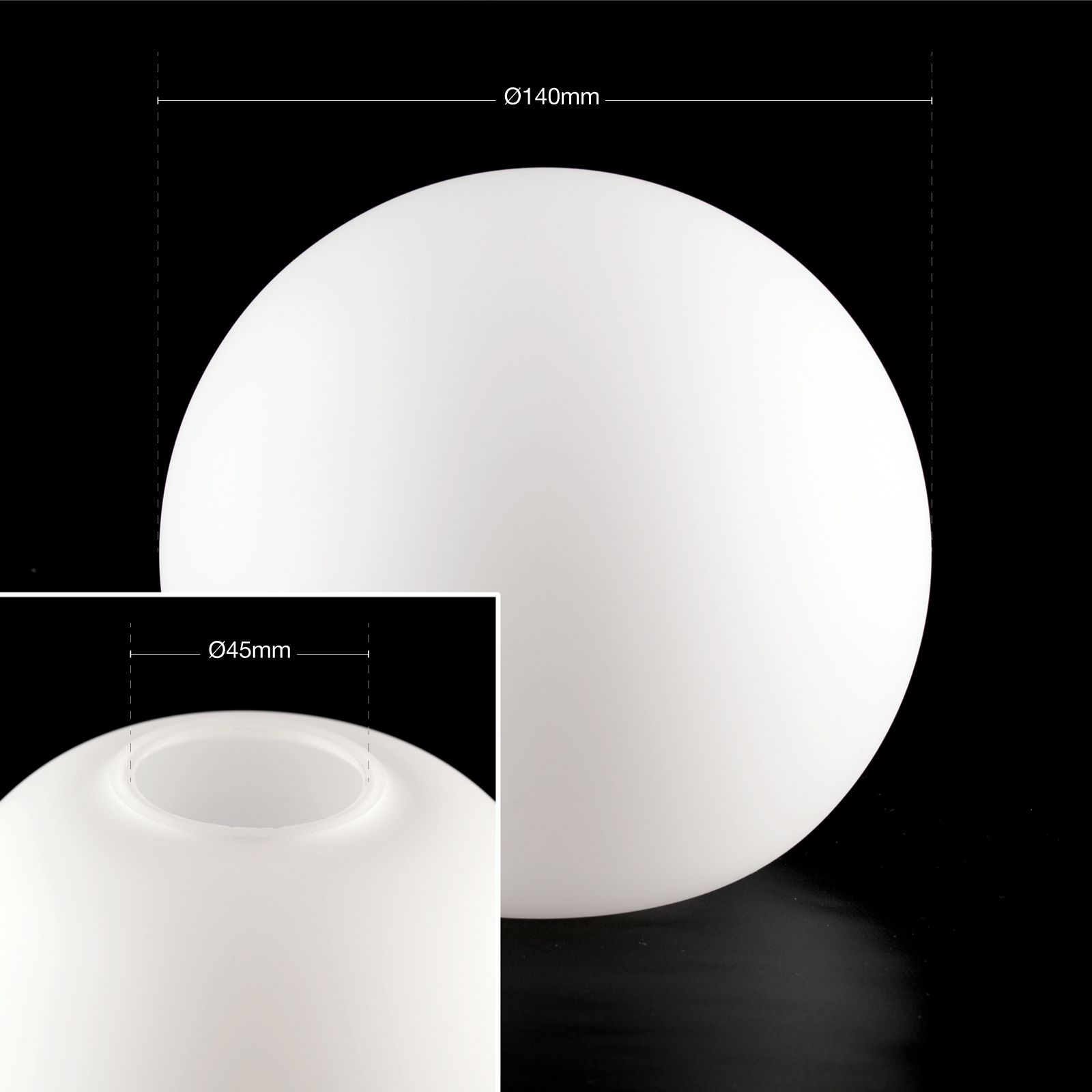 White globe deals lamp shade