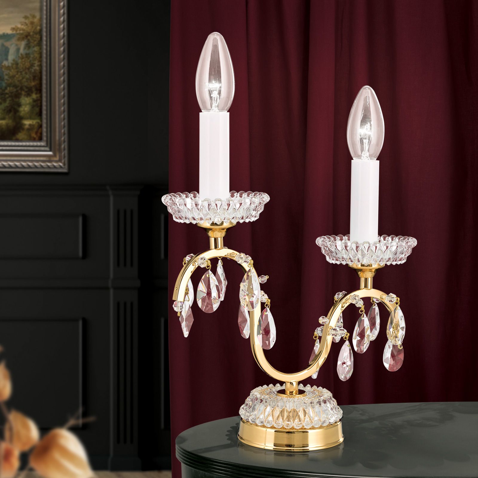 Tischlampe HIROHITO, 2-flammig, Gold