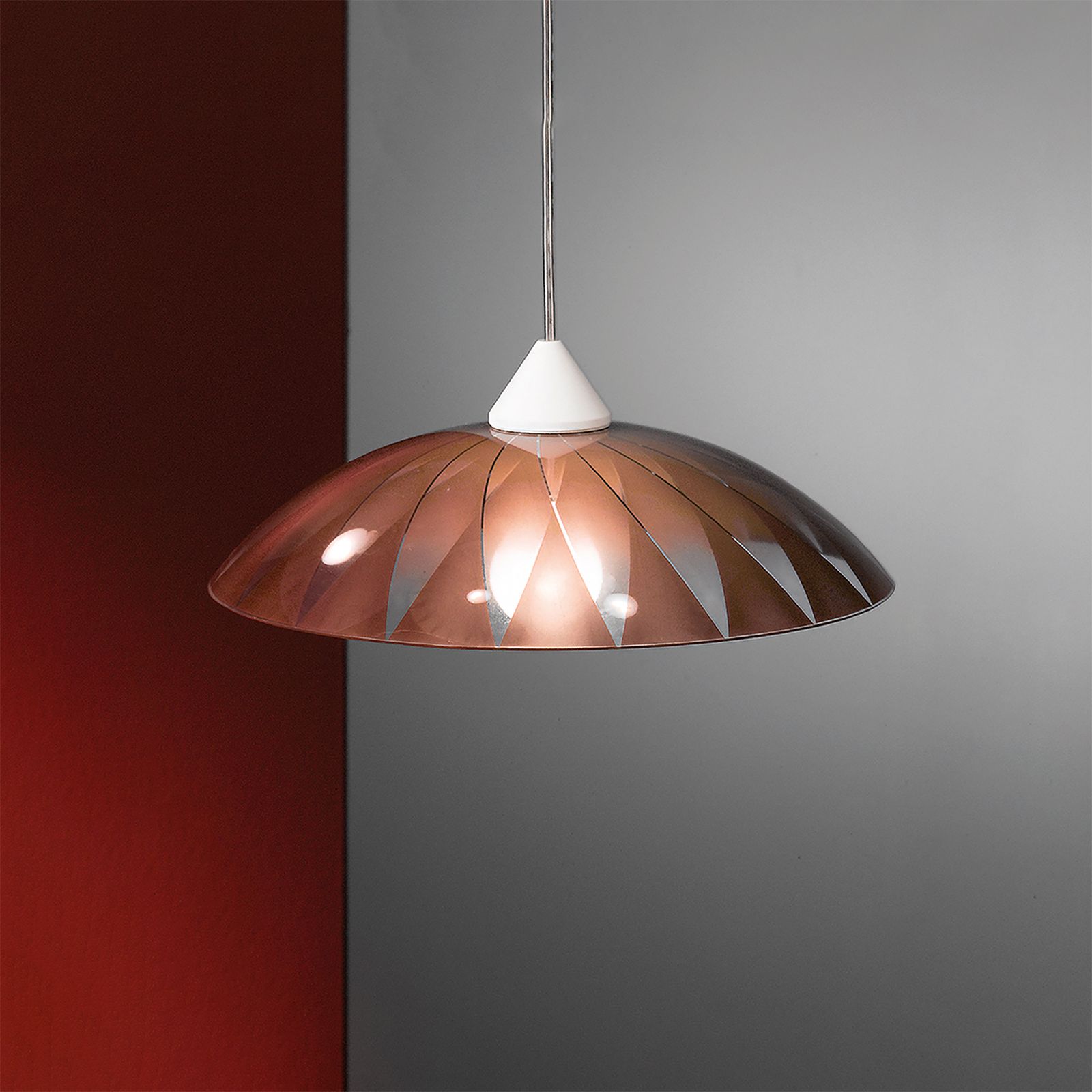 Suspension lamp MARTINA, brown glass shade