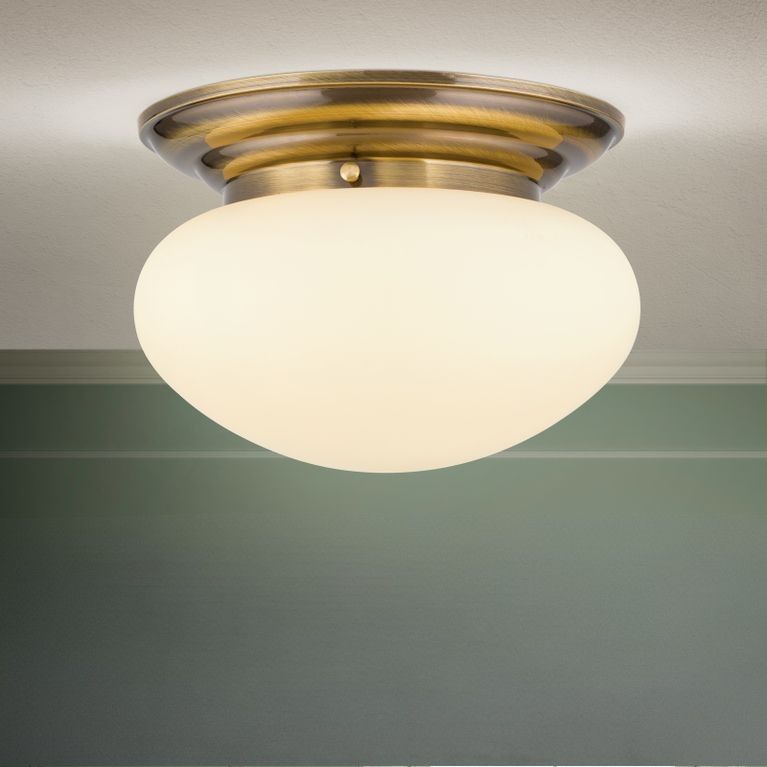 Deckenleuchte WIENER NOSTALGIE, Patina, mit champagne mattem Glas, 33cm