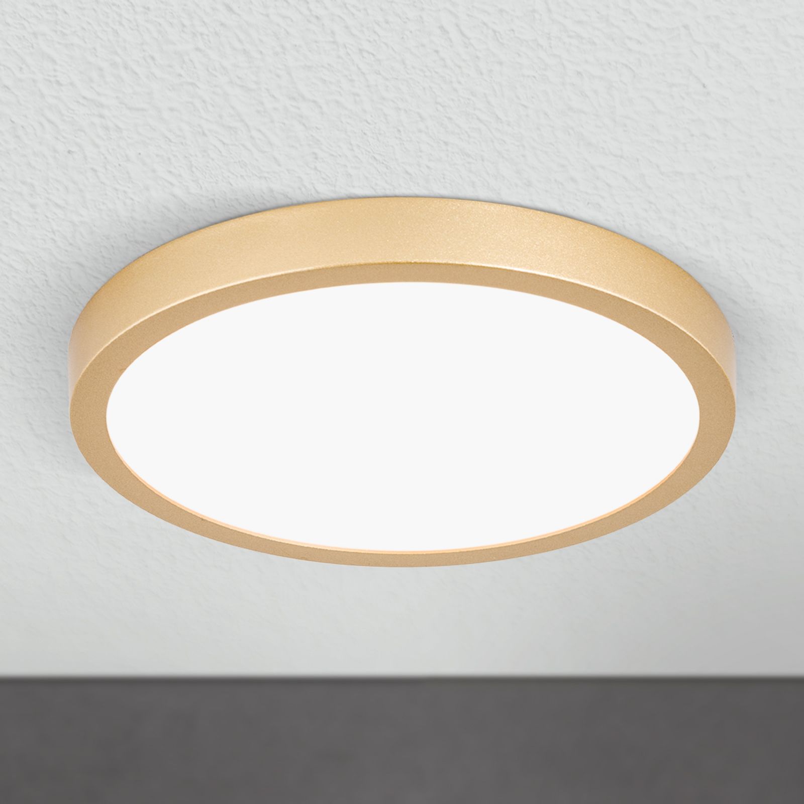LED stropní svítidlo LERO, kulaté, matné zlato, 23cm