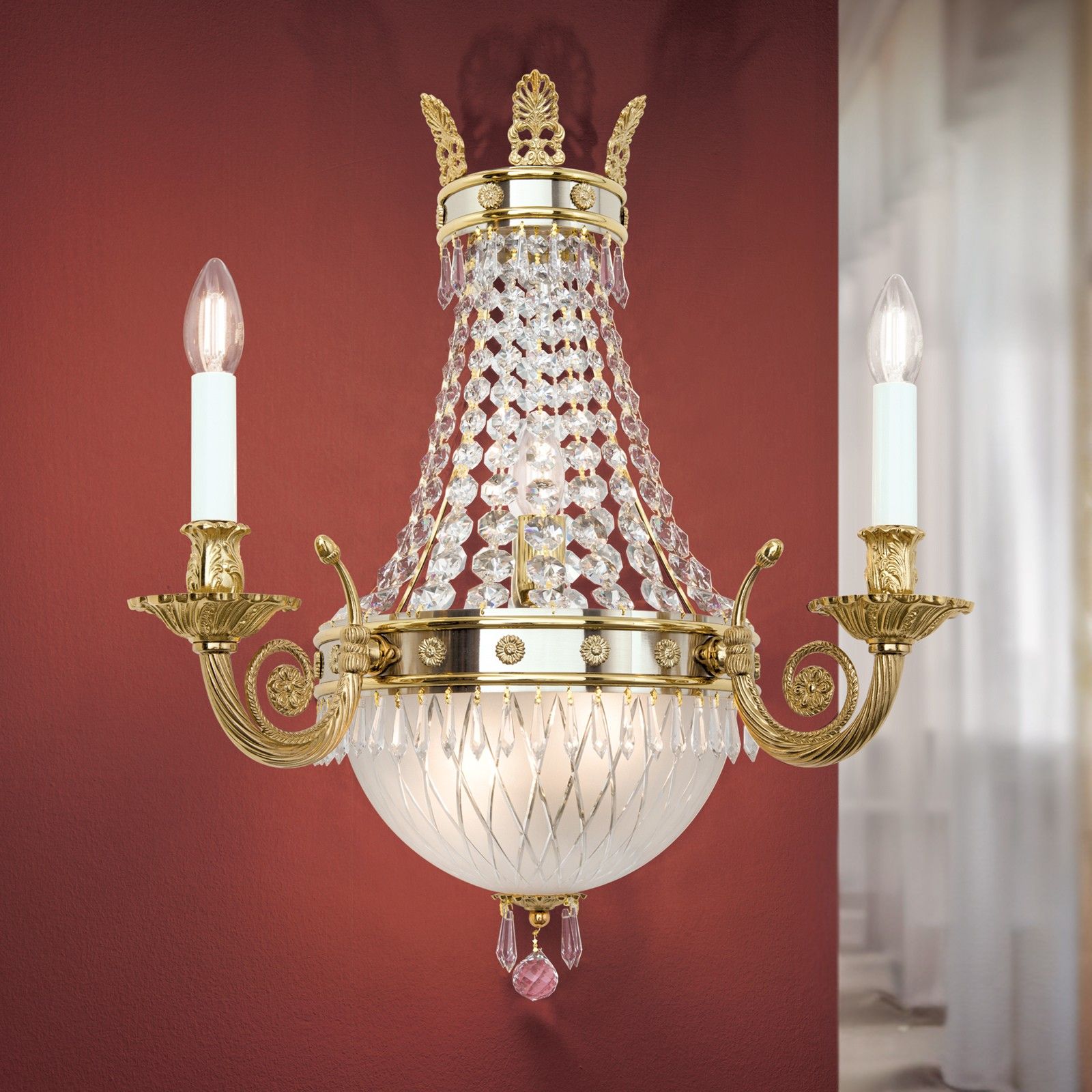 Wandarmleuchte EMPIRE CRYSTAL, 5-flammig, gold