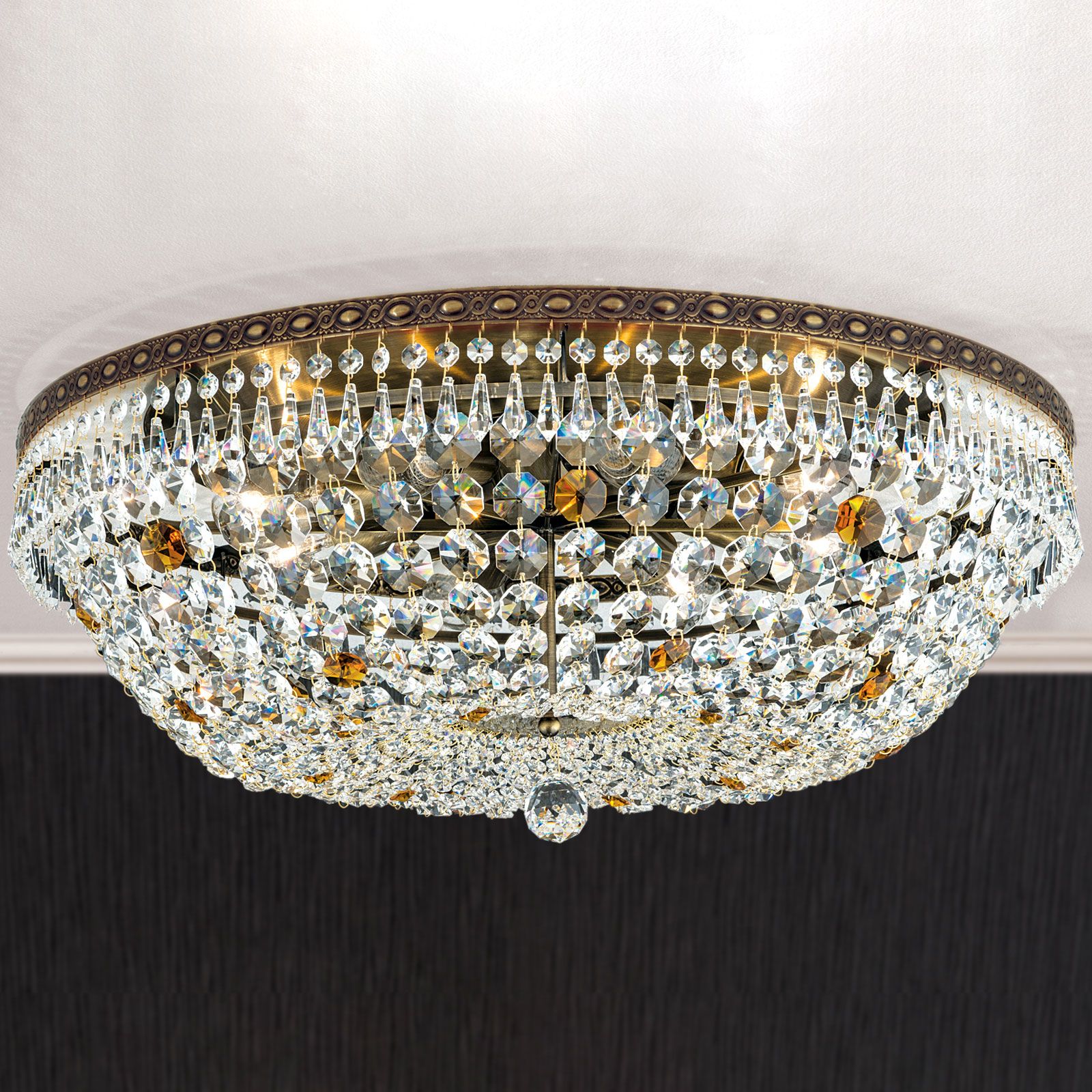 Ceiling chandelier SHERATON, patina, 65 cm