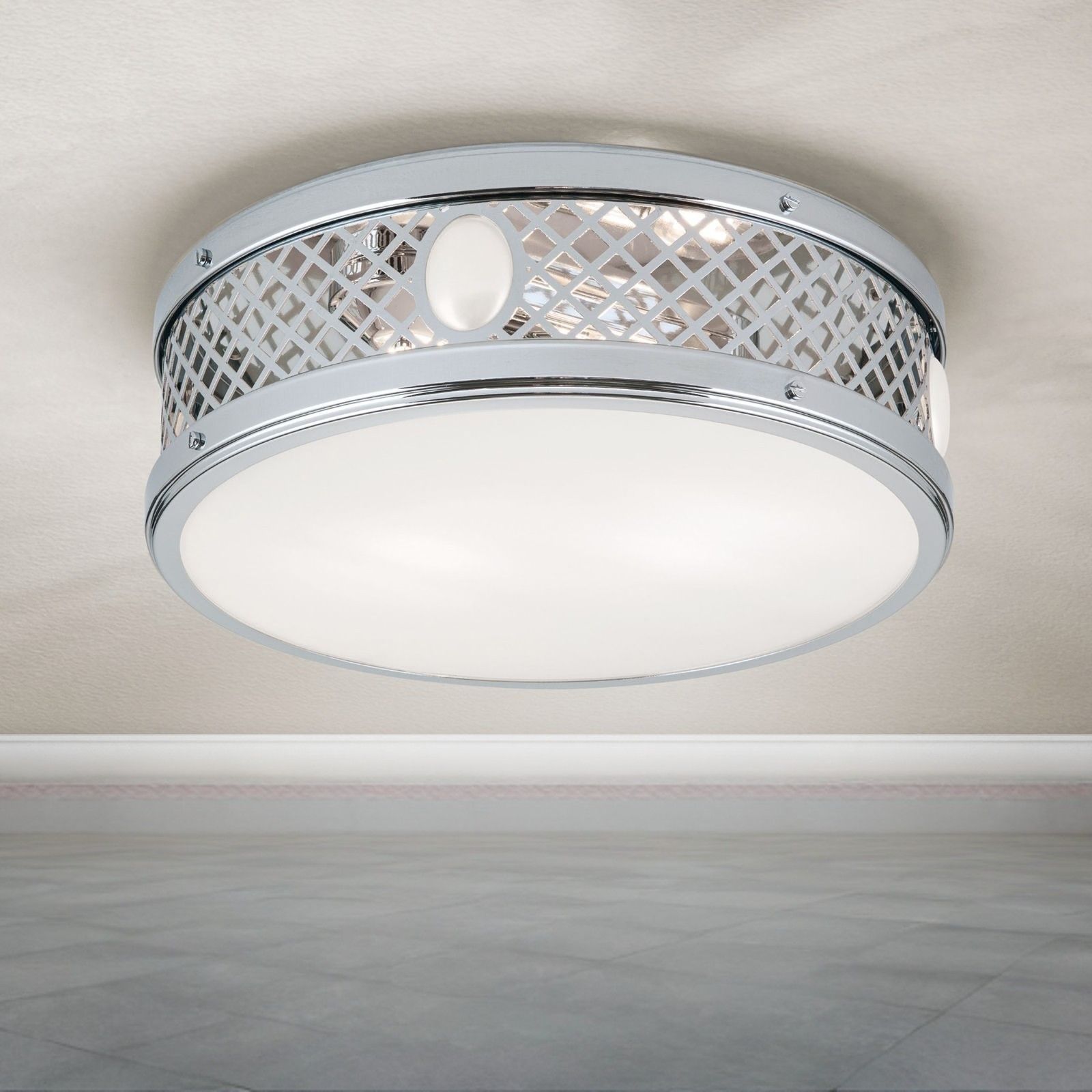 Flush Ceiling Light ALT WIEN, nickel finish, 33cm