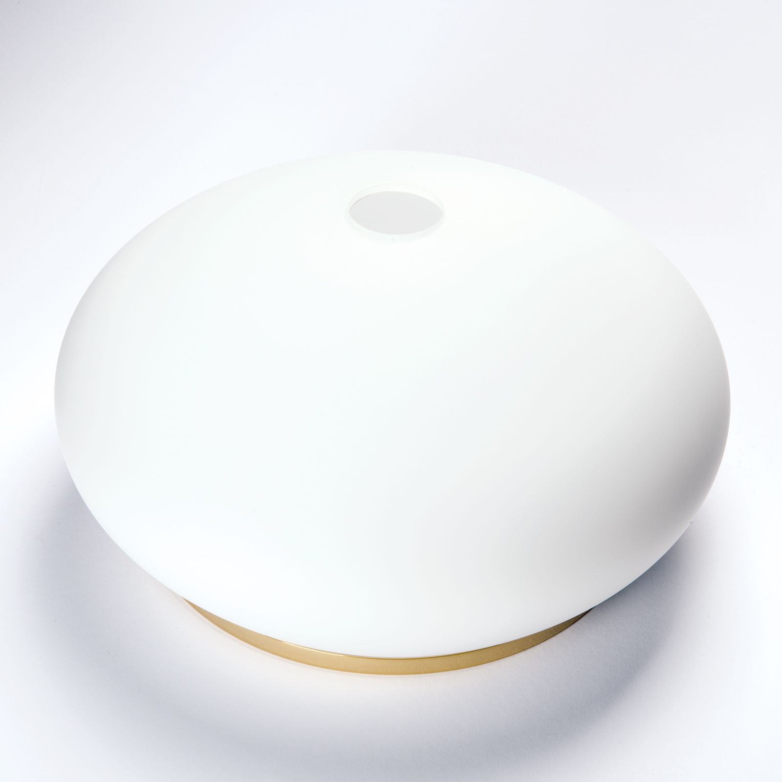 Glass lampshade EMPIRE 386, Ø 310 mm, opal matt with gold ring