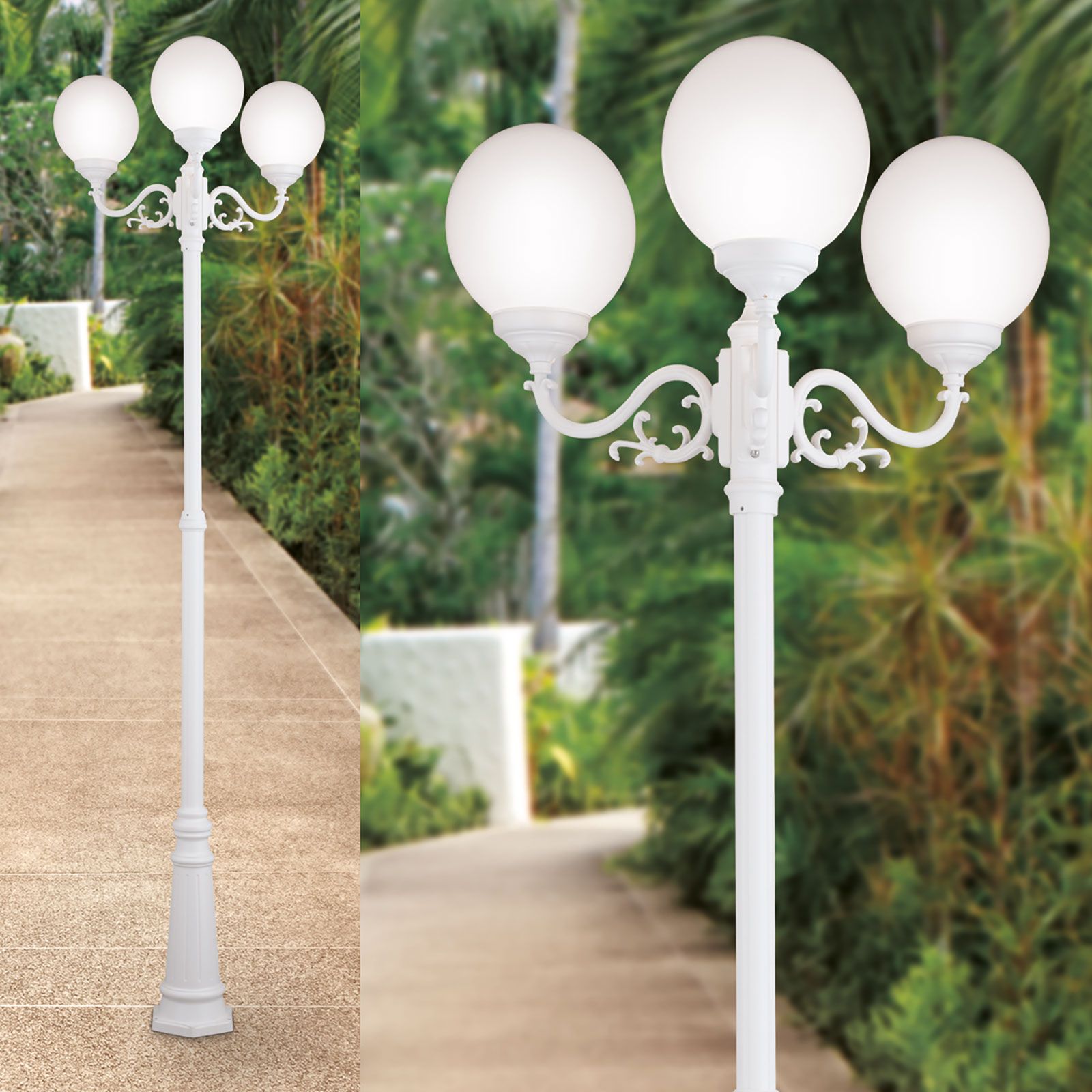Outdoor lamp REIKA, white, H256cm