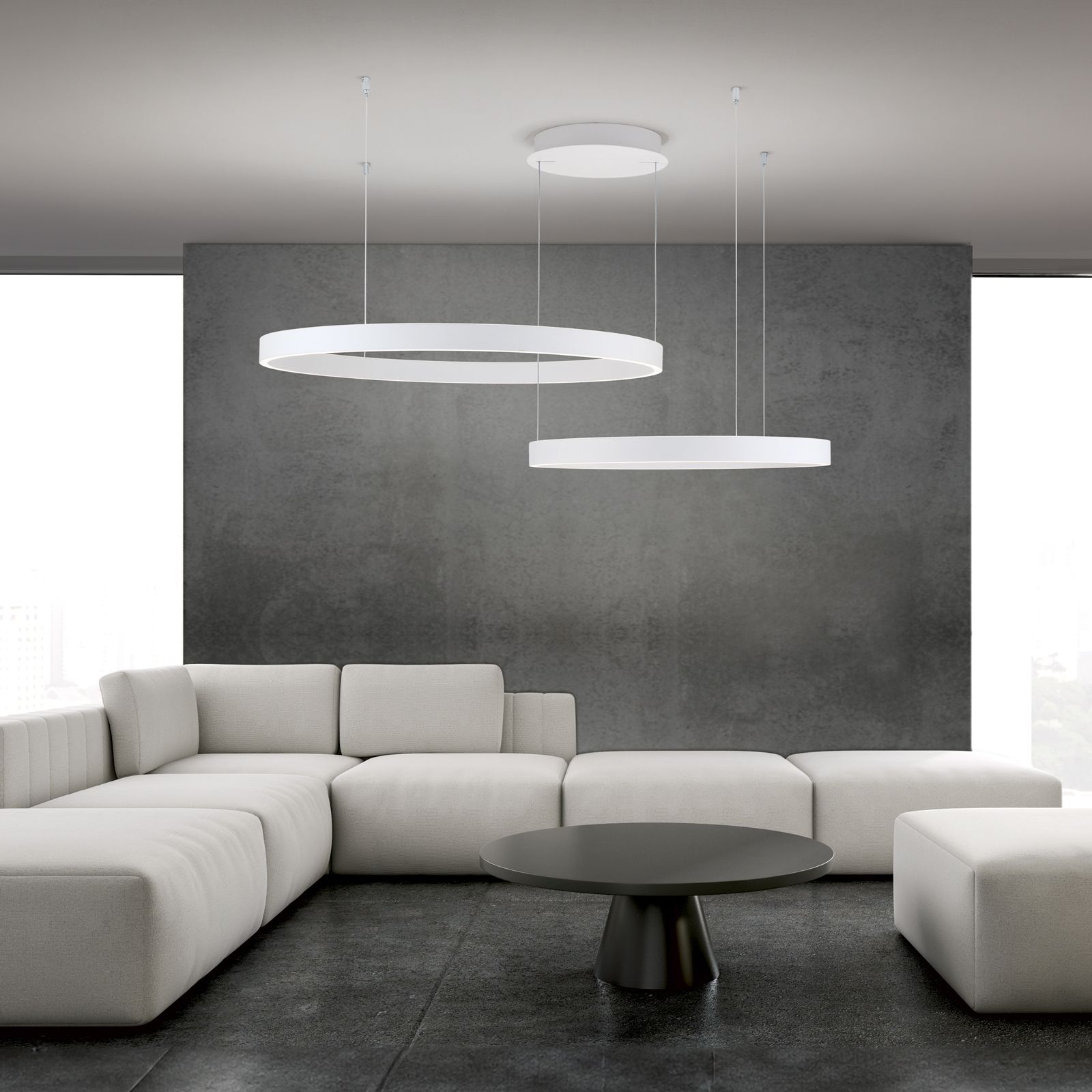 Pendant light KOLK, horizontal, Ø 60/80 cm