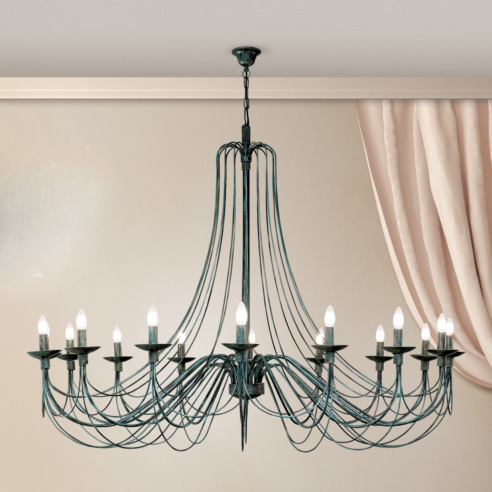 Chandelier VELA, 16-flames, Antique