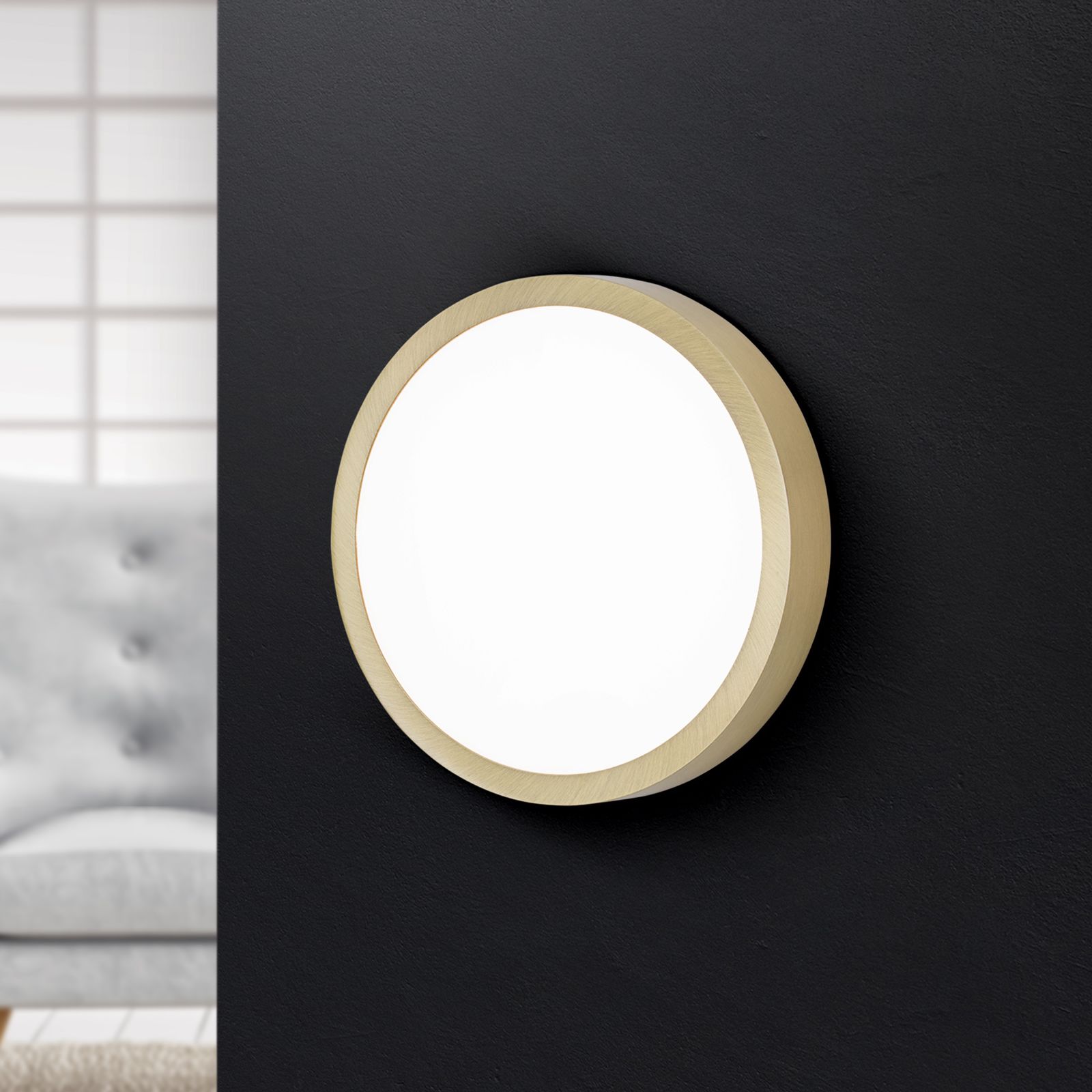 BULLY LED ceiling light, Ø 14 cm, Antique Brass