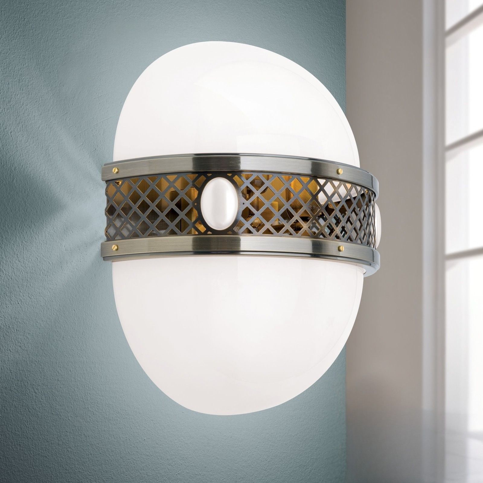Lampa ścienna ALT WIEN, 6-punktowa, patyna, wys. 47 cm