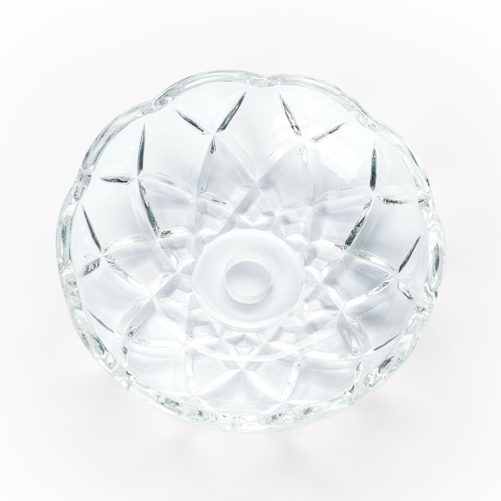 Glass bobeche with hole in the middle, Ø100mm