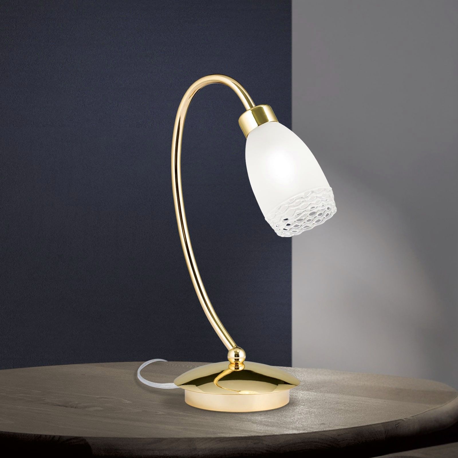 CARLA table lamp, shiny brass