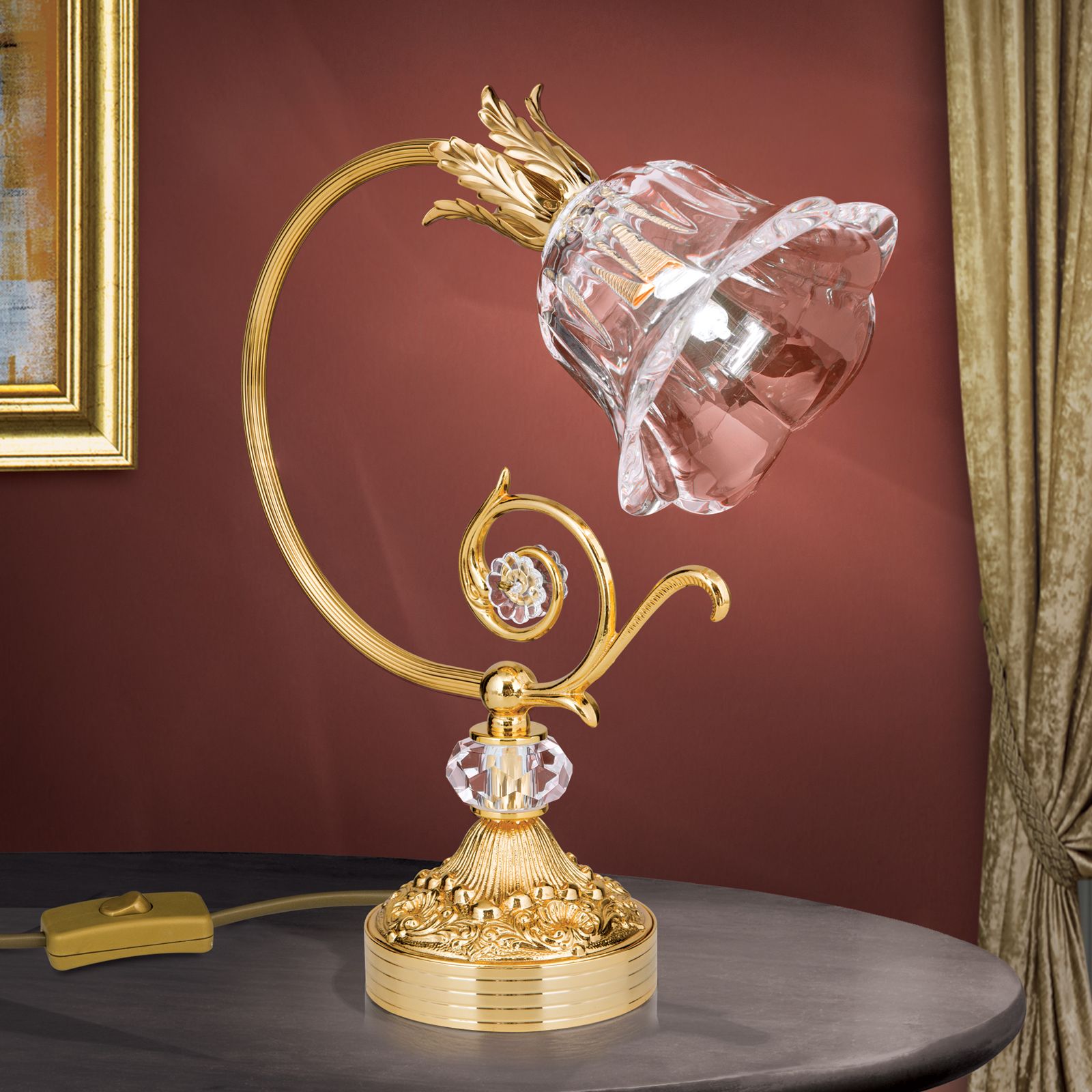 Table lamp LA BOHEME, 24K gold plated