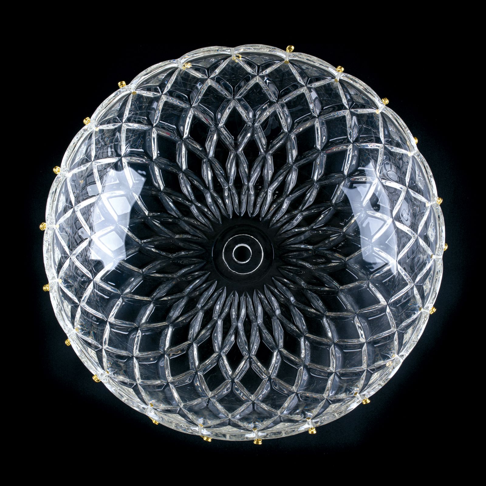 Chandelier crystal, glass bobeche, Large, transparent