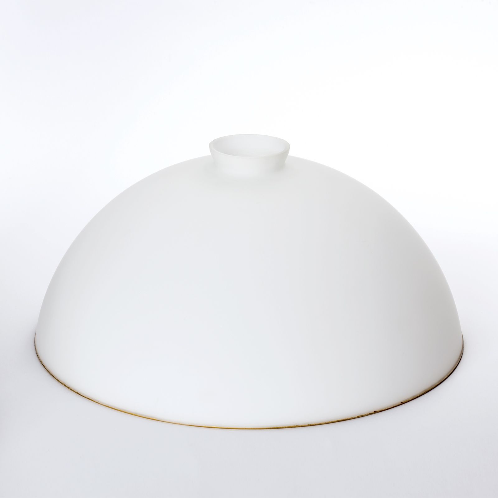 Glass lampshade LANDHAUS 433, Ø 300 mm, Opal matt with gold rim