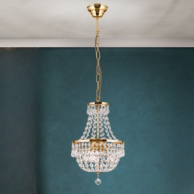 Luster SHERATON, 3-flammig, Gold, 25cm