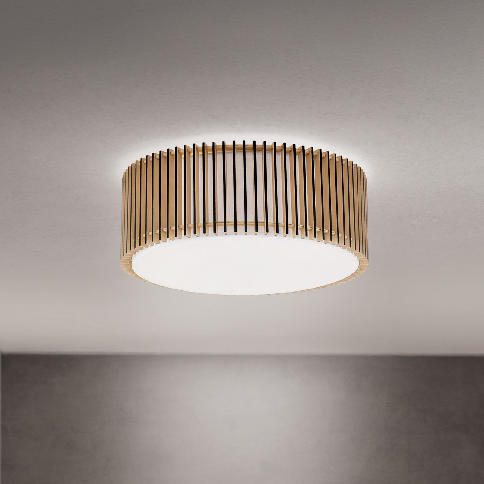 Deckenleuchte TARTA, Ø 50cm, Holz-Schwarz