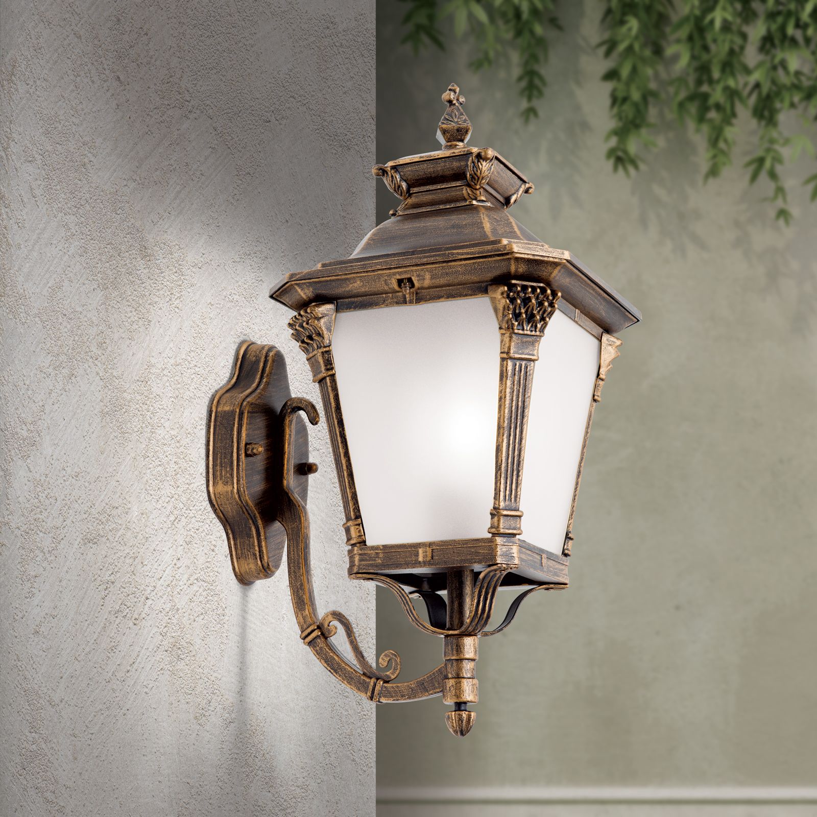 Wandaußenleuchte AIKO, Patina, aufwärts