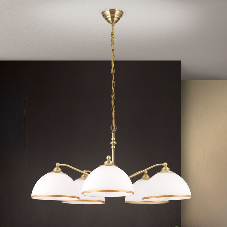 Hängeleuchte OLD LAMP, fünfflammig, Patina