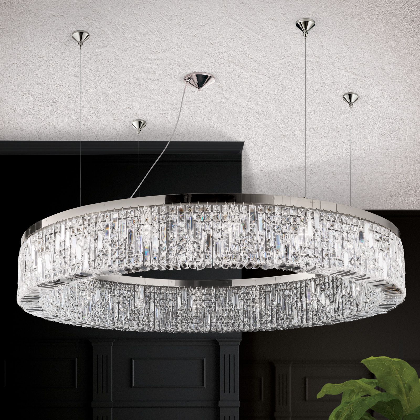 Chandelier RING, 16-flames, chrome