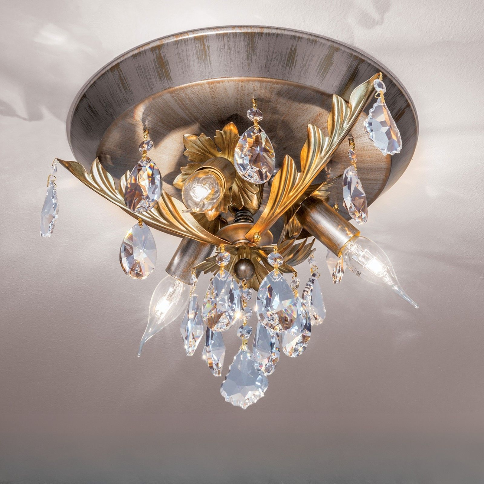 Deckenleuchte MIRAMARE, 3-flammig, silbergold