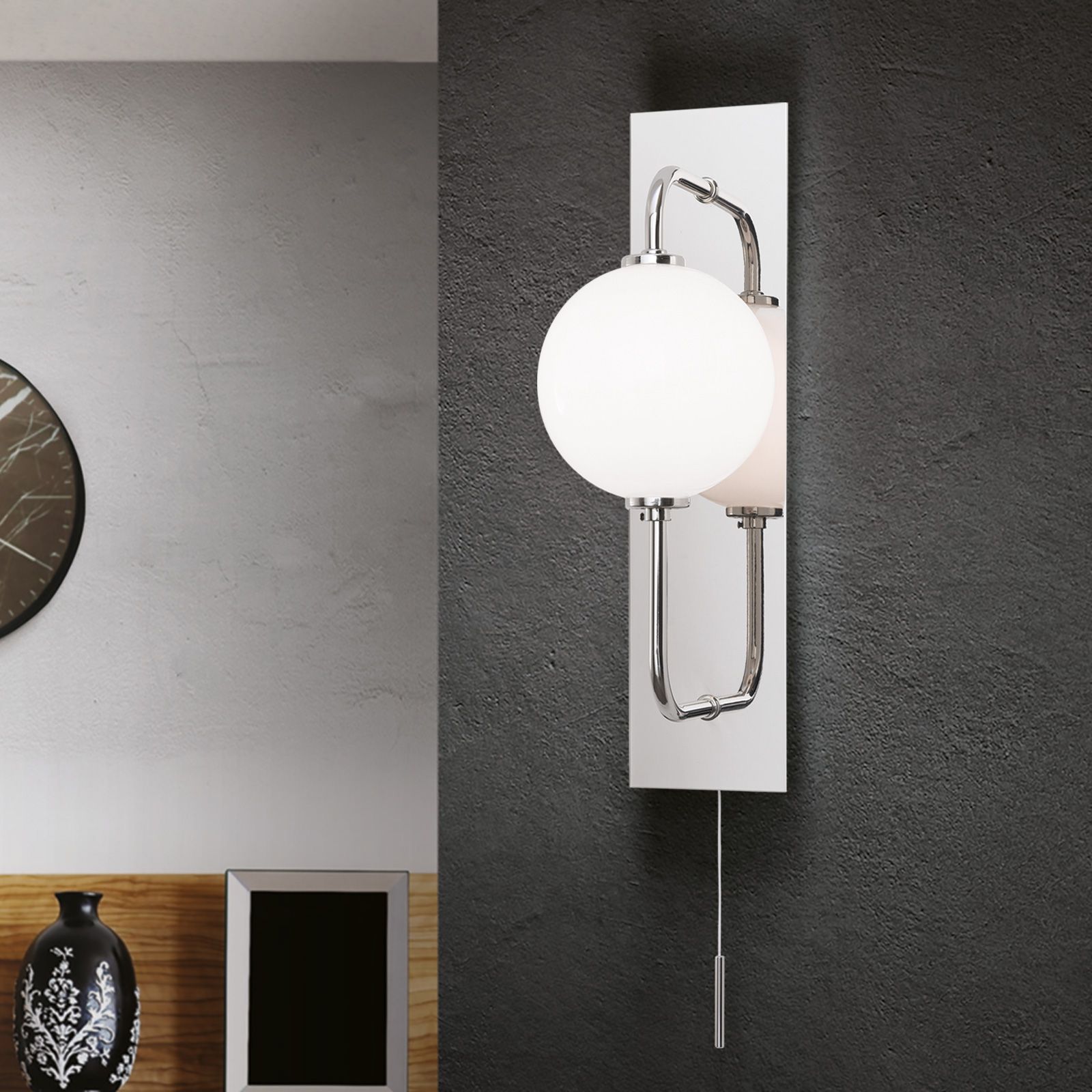 Wall light PIPES, nickel plated