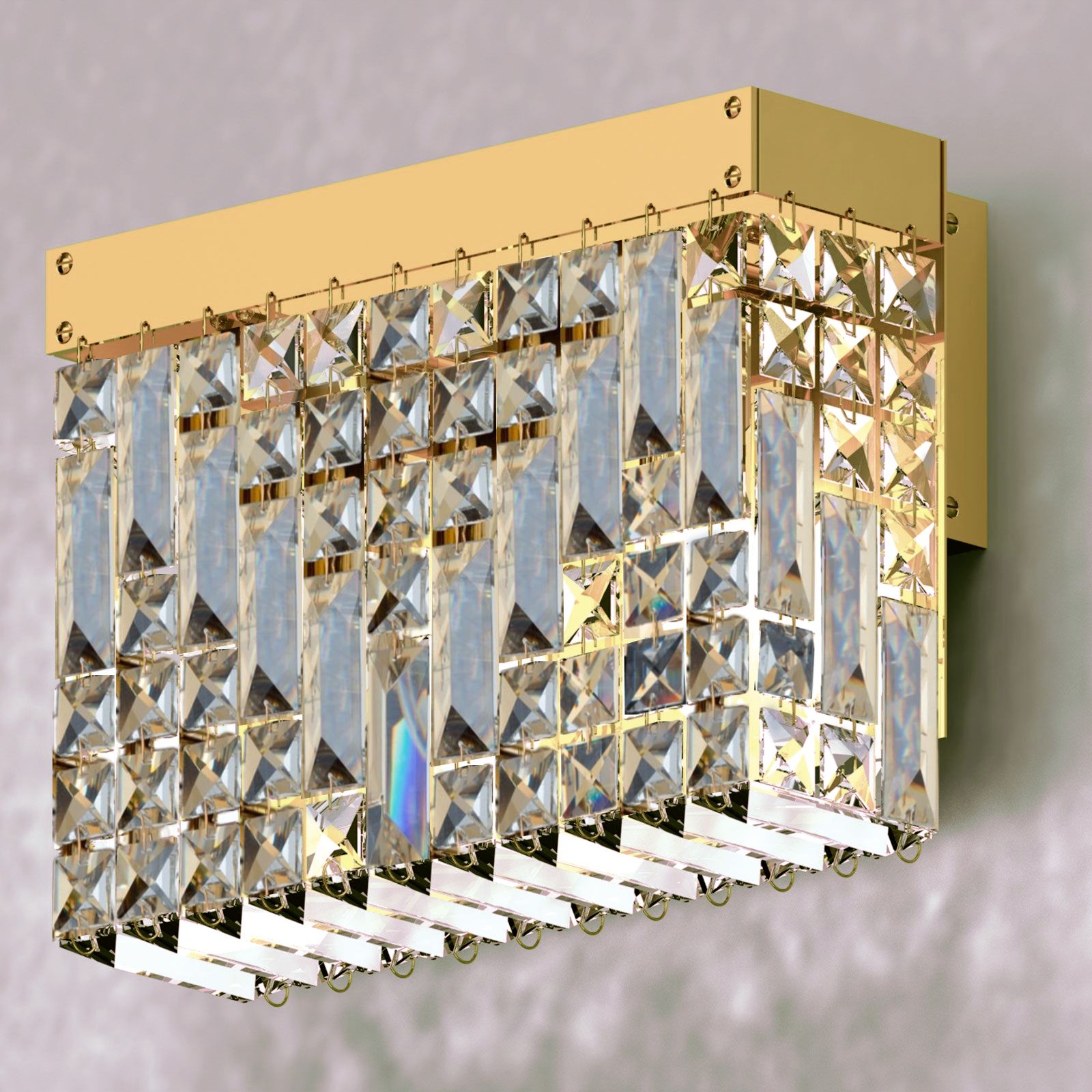 Přímé nástěnné svítidlo RING, 2-žárovkové, zlaté