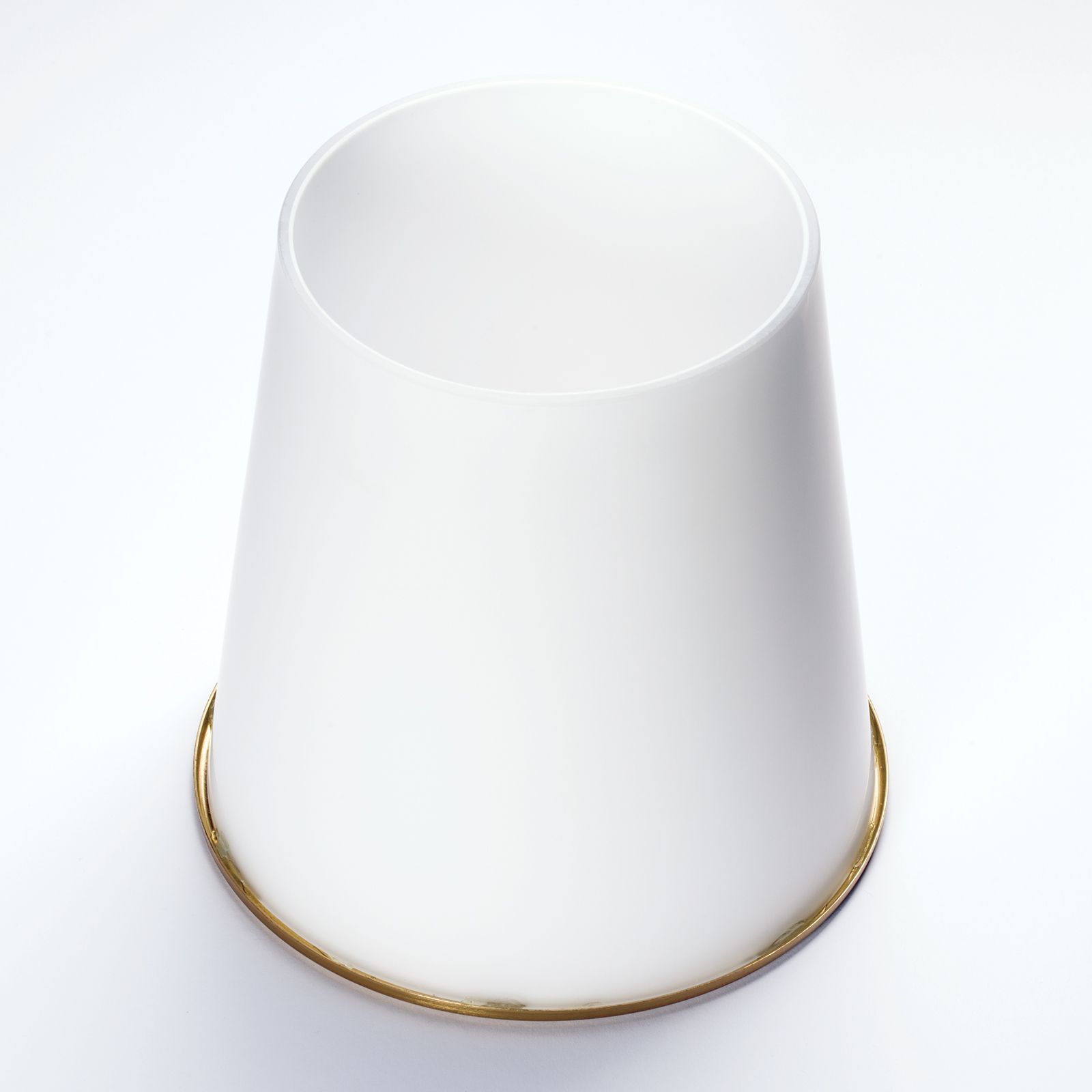 Glass lampshade KONUS 456, matt opal with gold ring