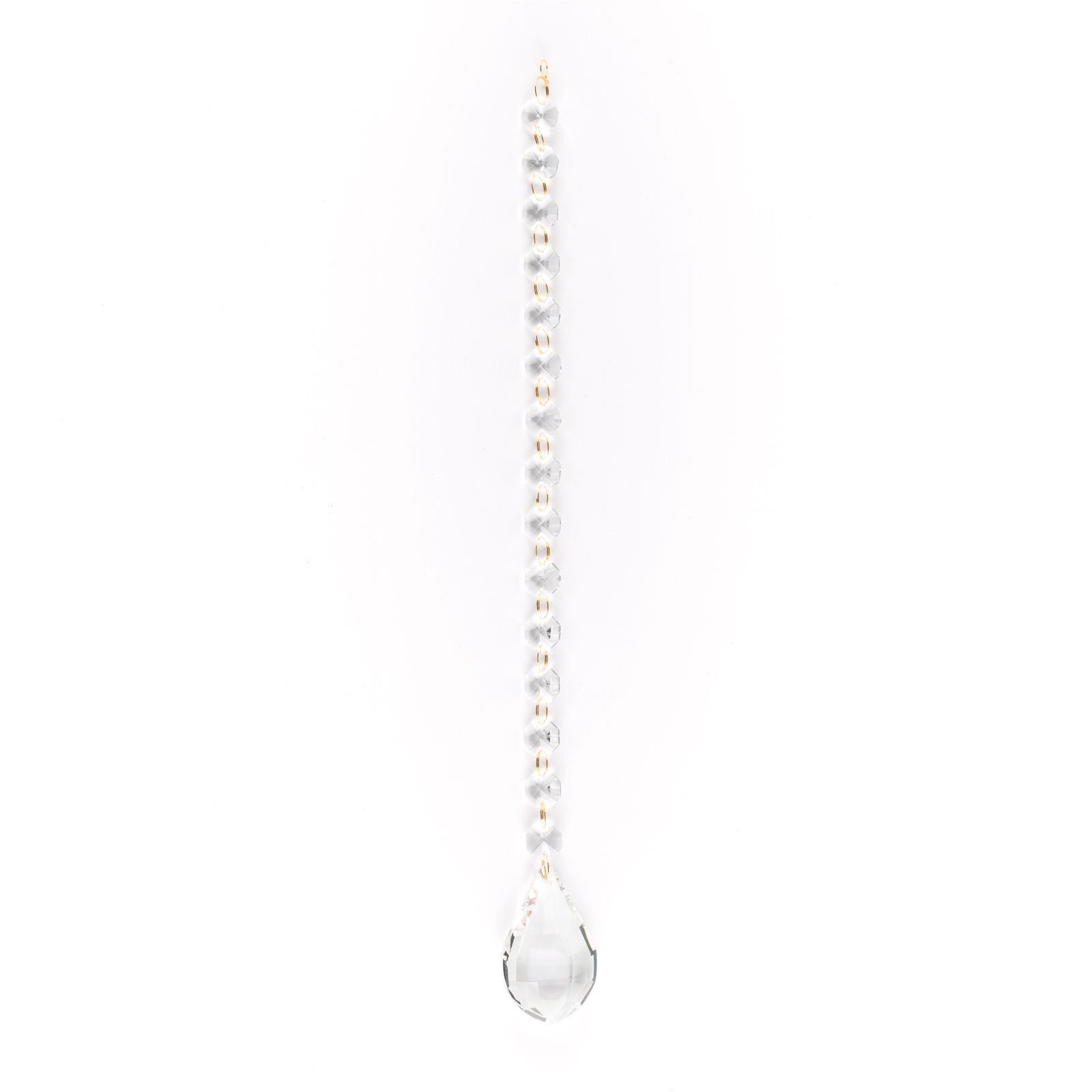 Chandelier crystal, 15 octagons and 1 almond, transparent