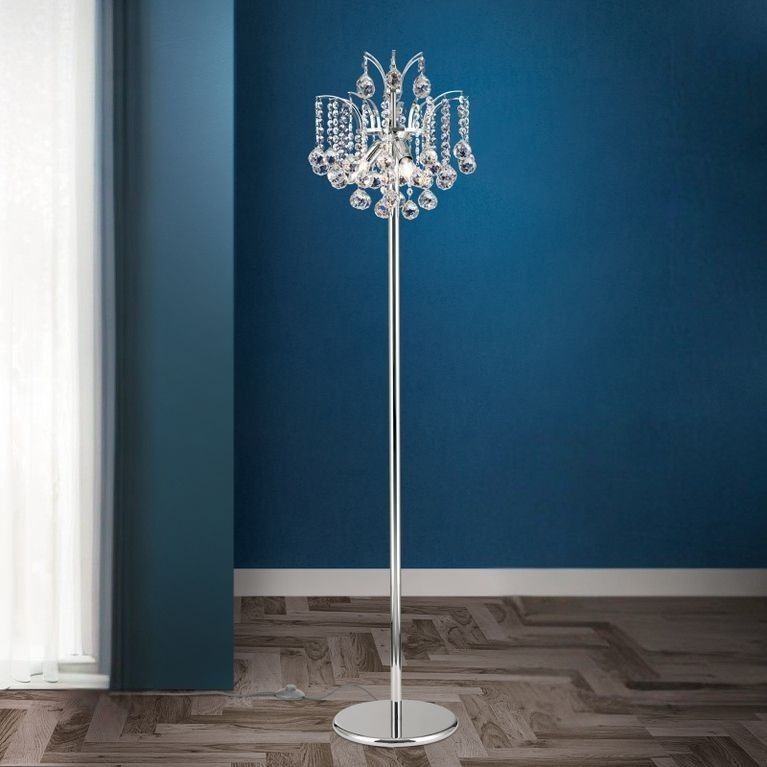 Floor lamp KRISTALL KLASSISCH, chrome