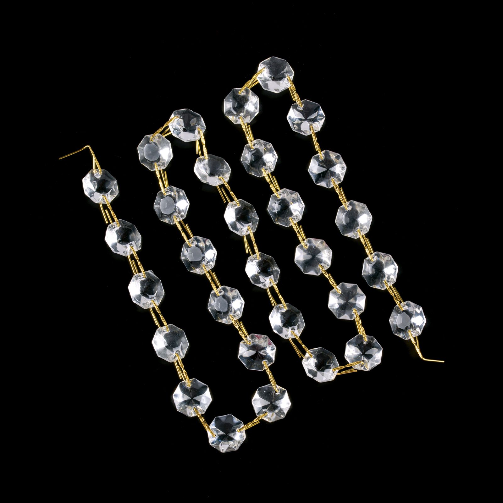 Chandelier crystal, basket chain, 30 pieces, transparent