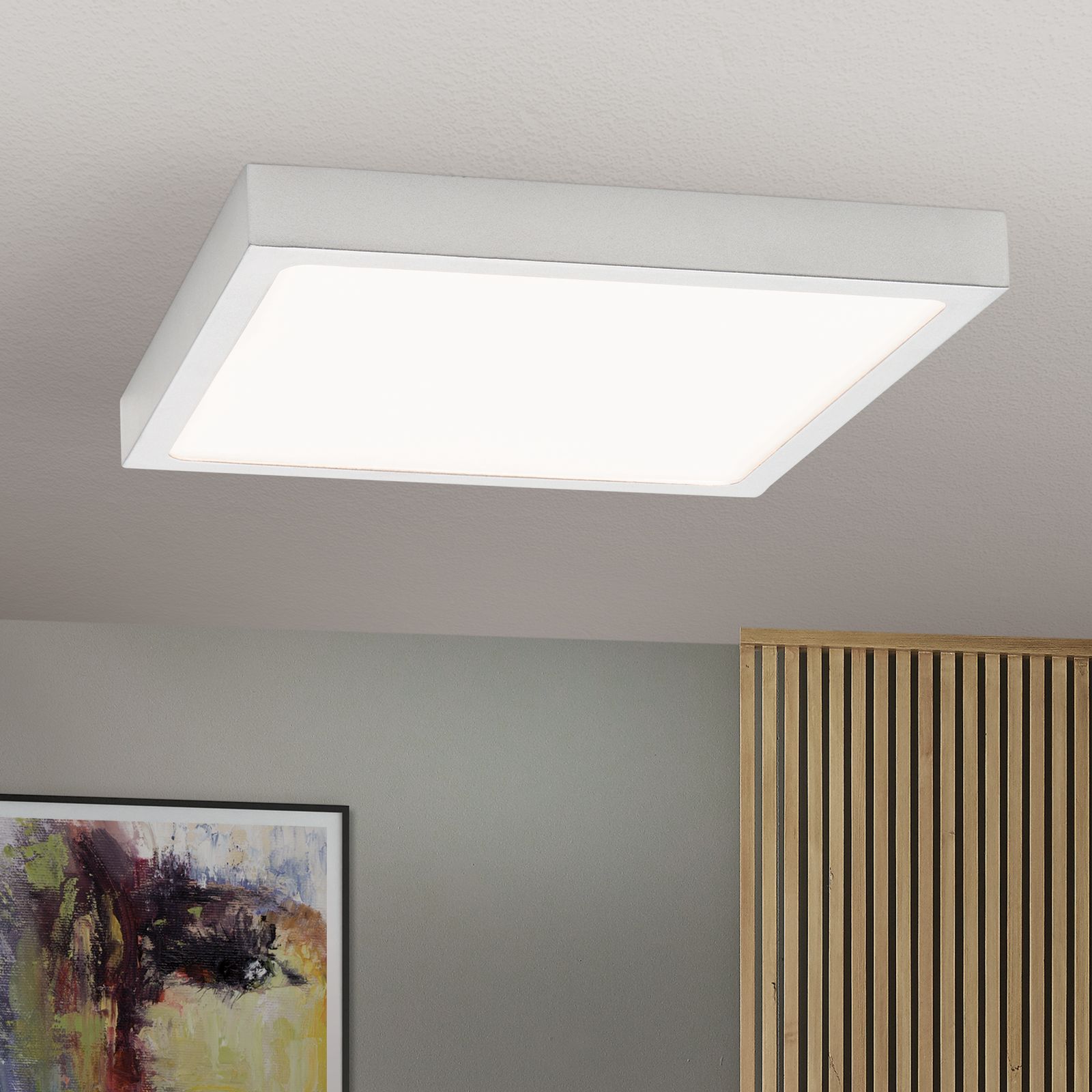 LED ceiling light LERO, angular, gold matt, 23cm