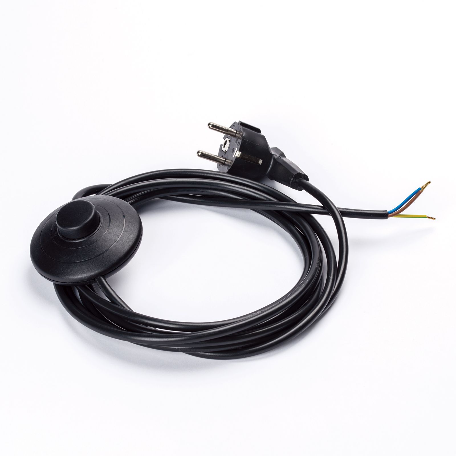 Power cord foot pedal switch 300/30cm, Schuko, black