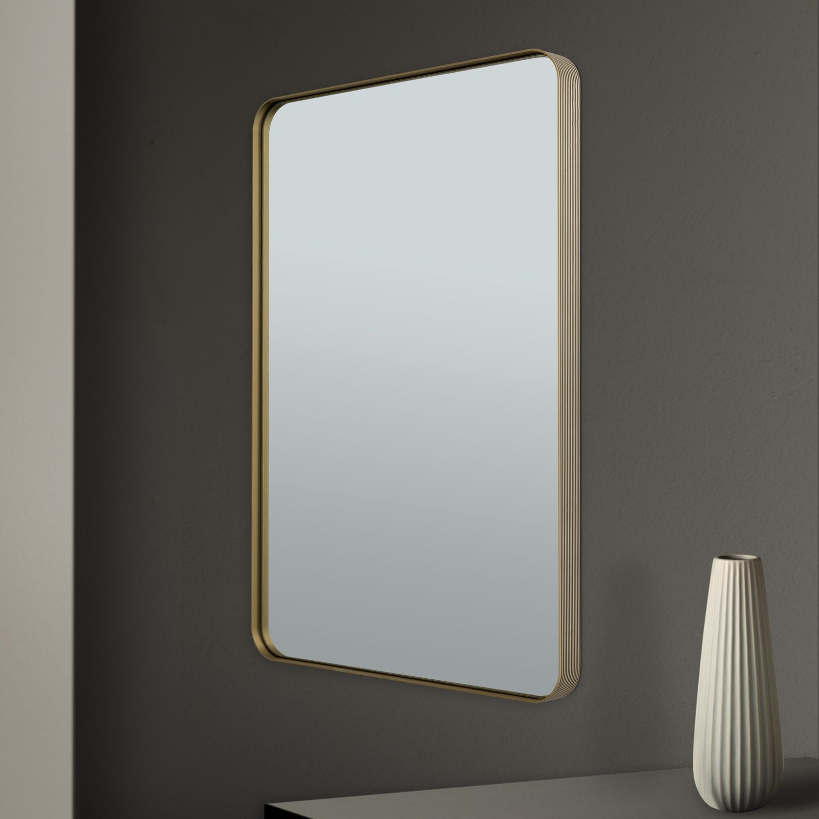 Spiegel CARLO, 61x91cm, Gold-matt eloxiert