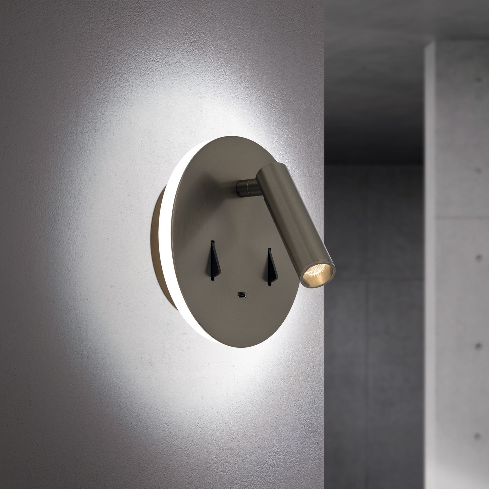 LED Wandleuchte TELLO, dark-nickel