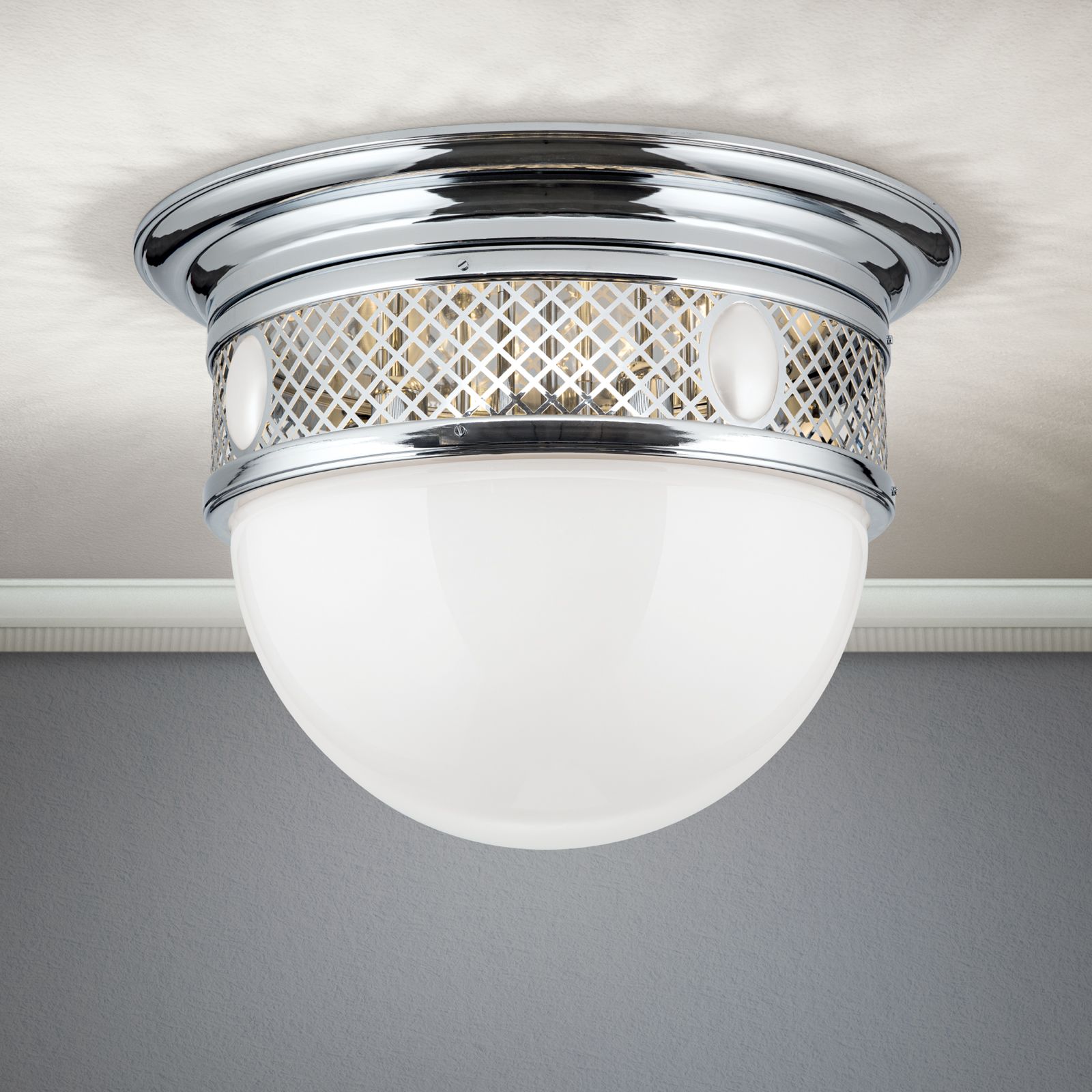 Ceiling Light ALT WIEN, nickel finish, 63cm