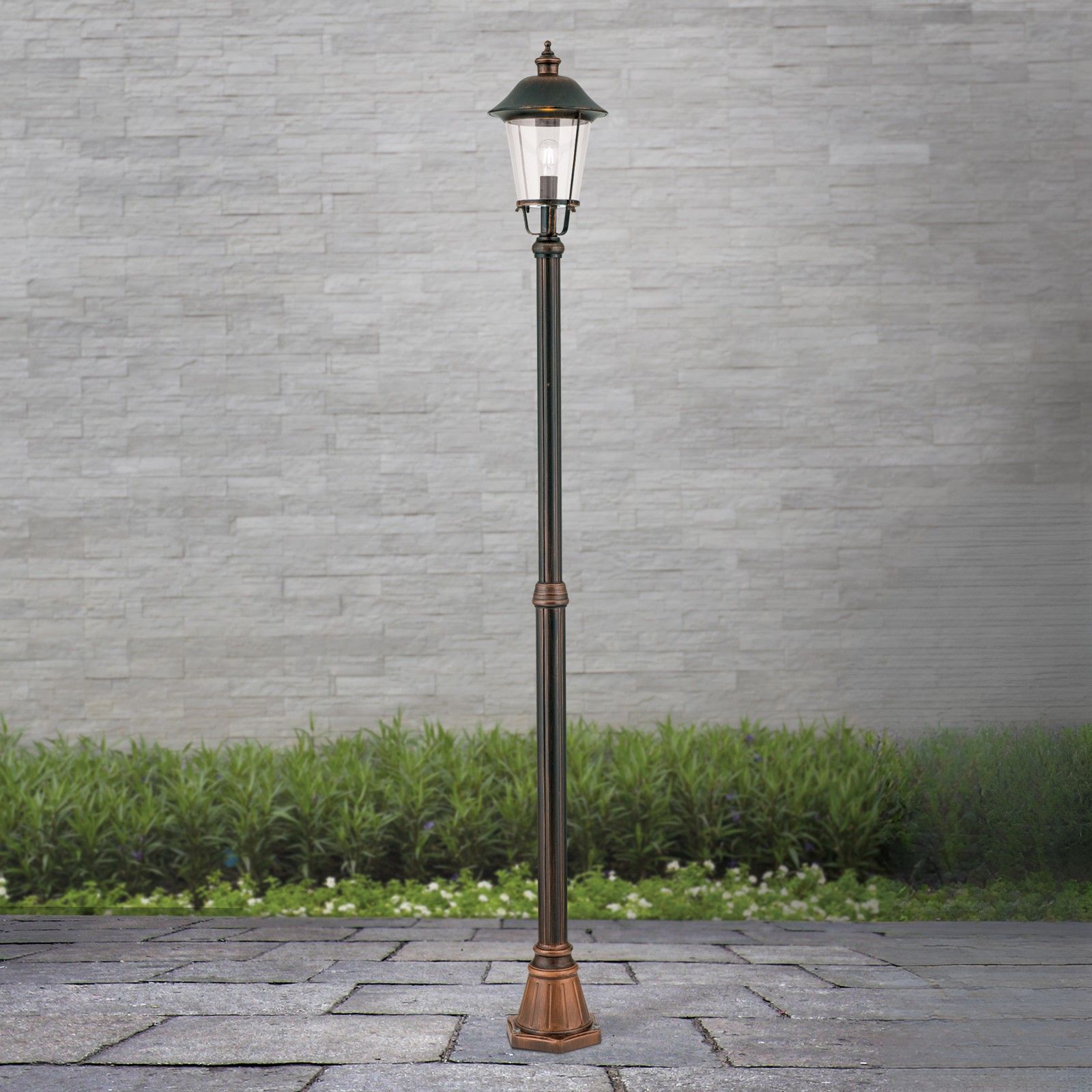 Venkovní světlo KENZO, černá měď, V216cm