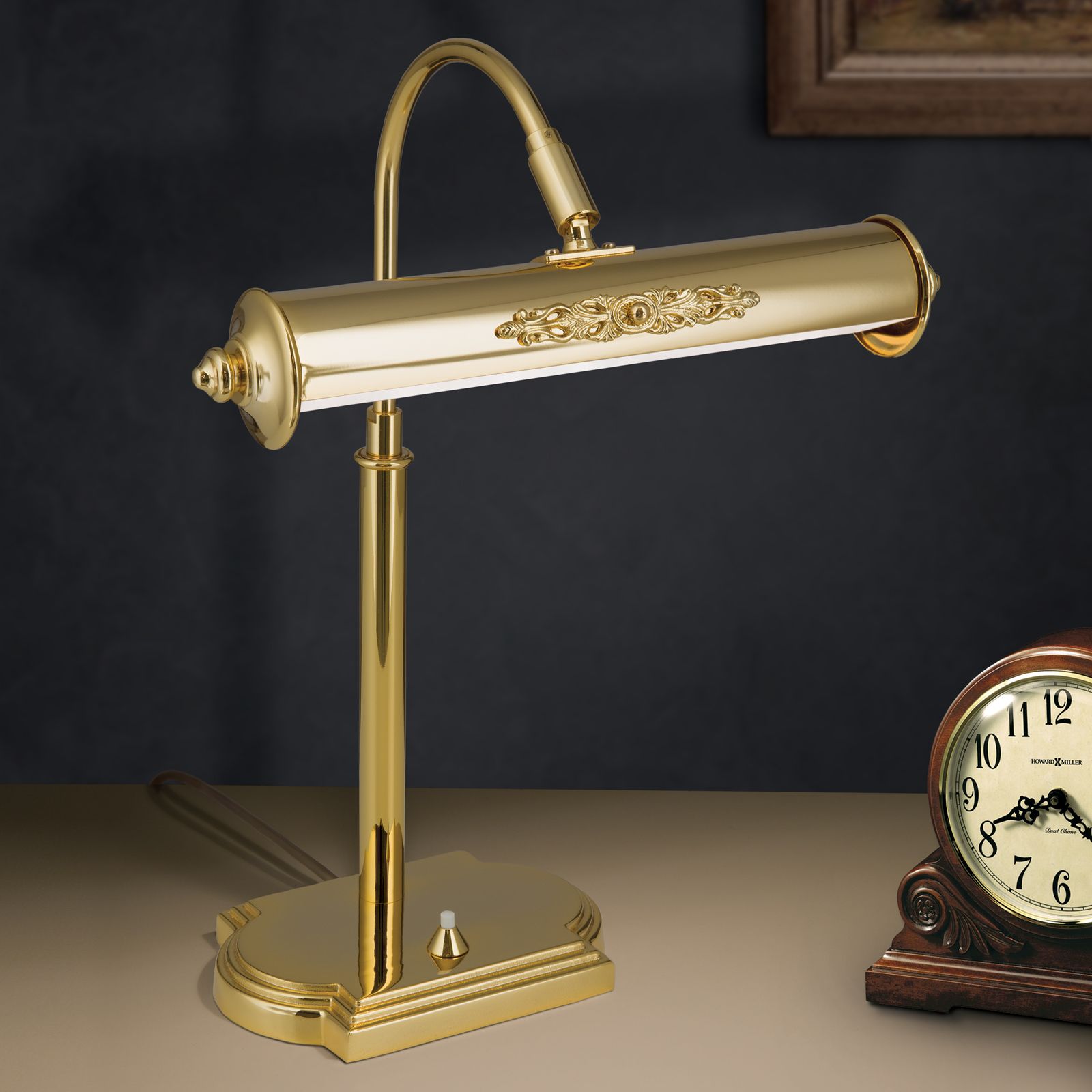 Desk lamp BILDERLEUCHTE with decorative elements, gold
