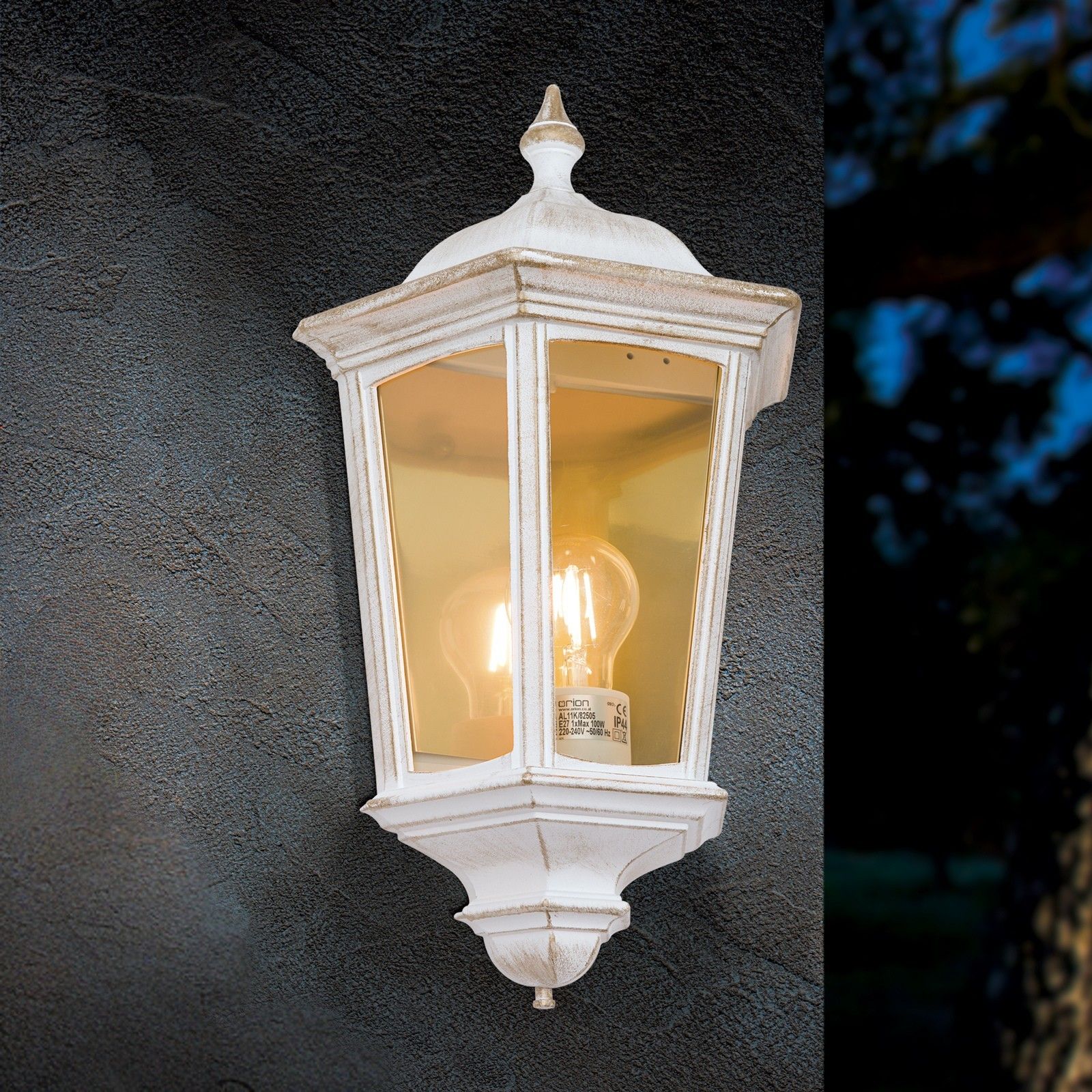 Venkovní nástěnné svítidlo PUCHBERG, bílé zlato