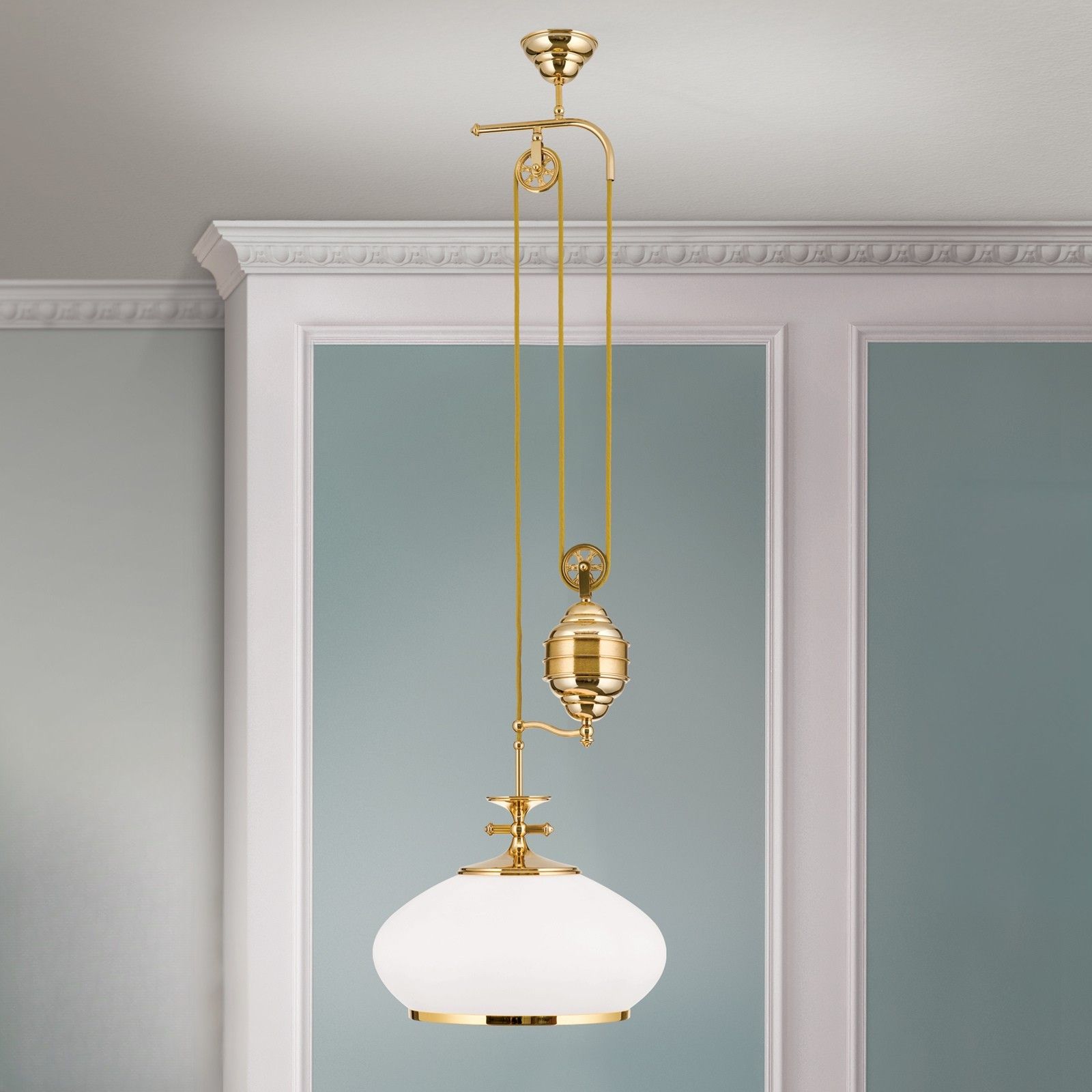 Hängeleuchte EMPIRE, Gold, 40cm, mit Zug