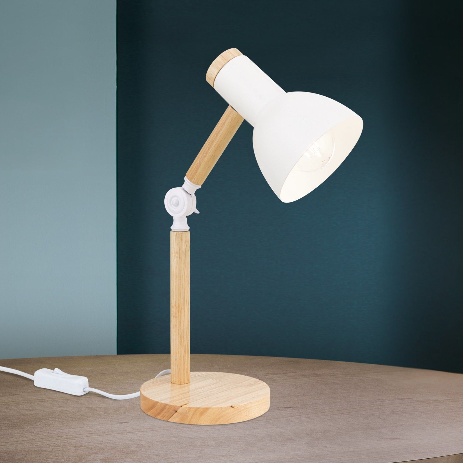 Table lamp ANIKA, wood-white