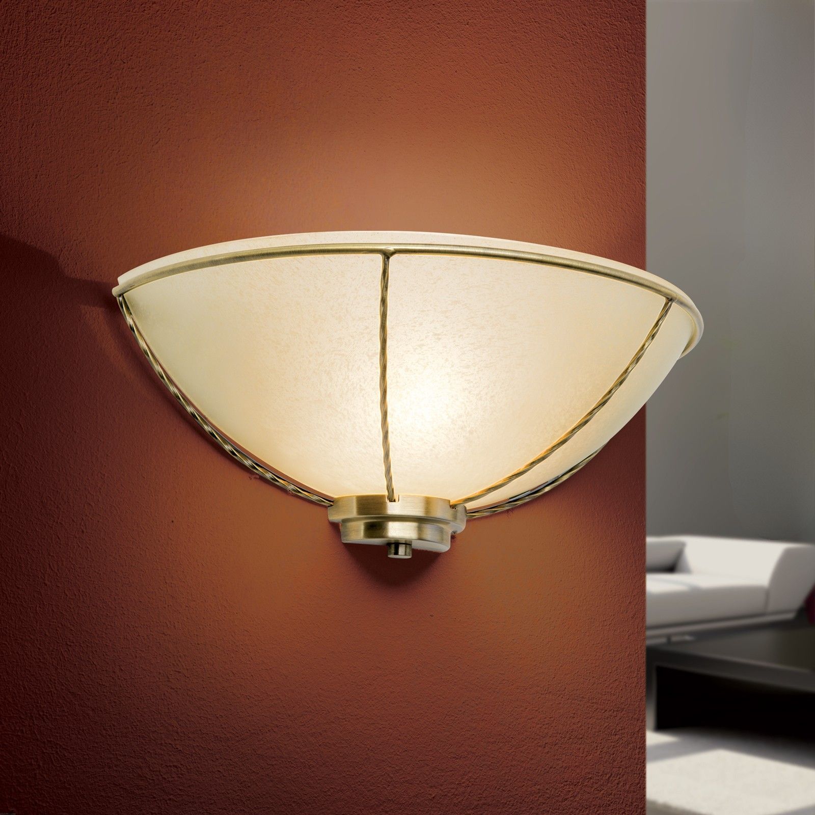 Wall light MAURO, patina, 1-flame