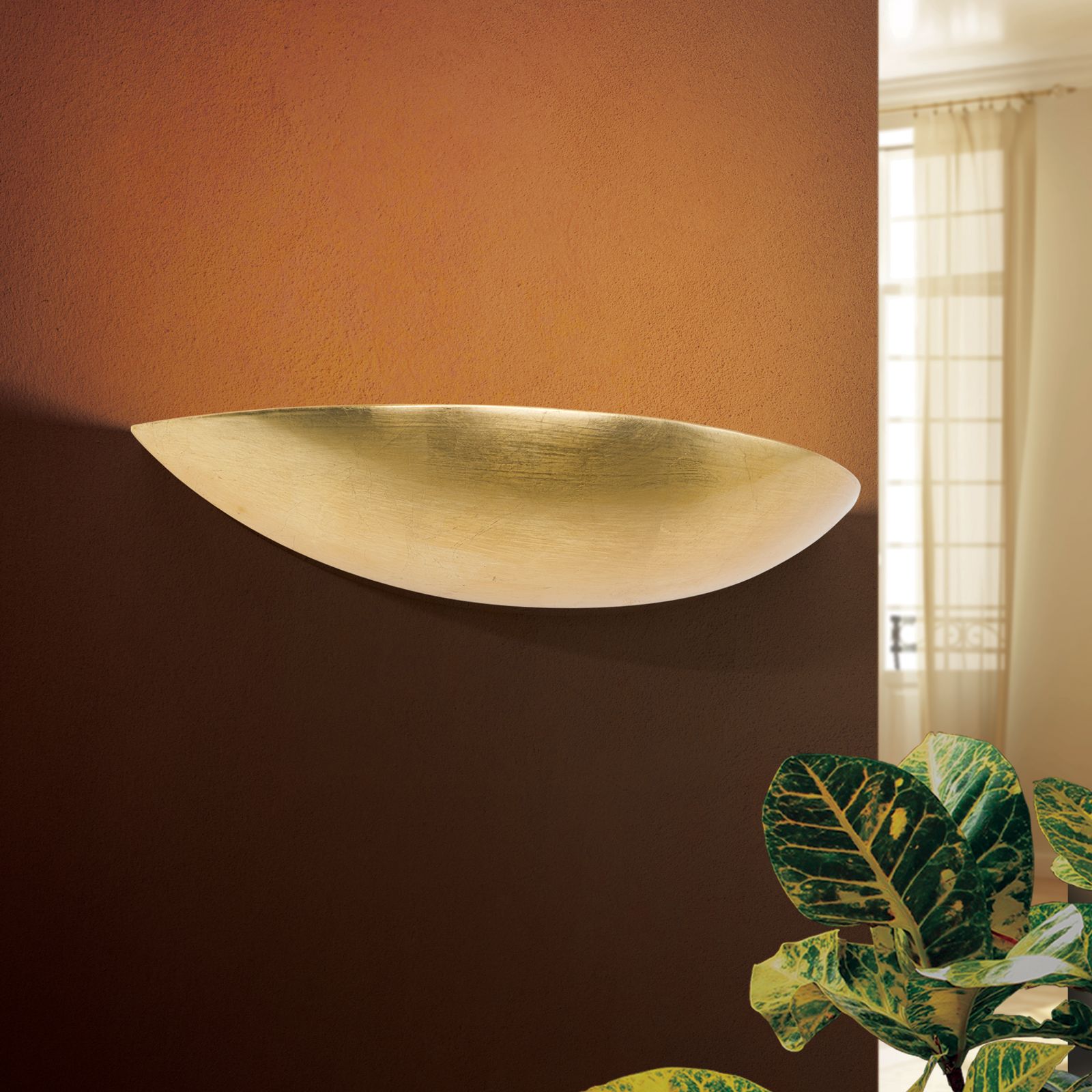 Wall light BELVINA, 1-flame, antique gold