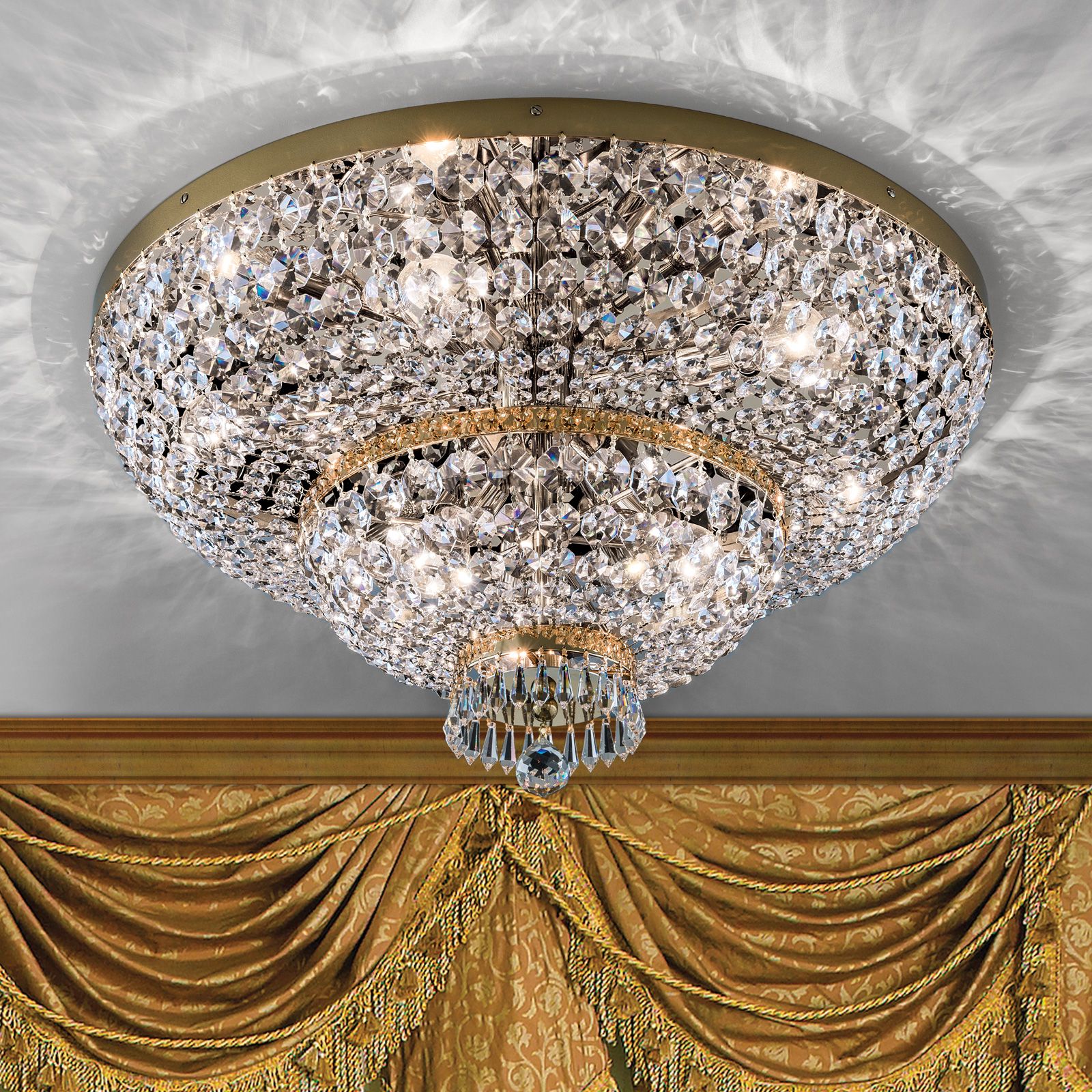 Deckenluster SHERATON, Gold, 70cm