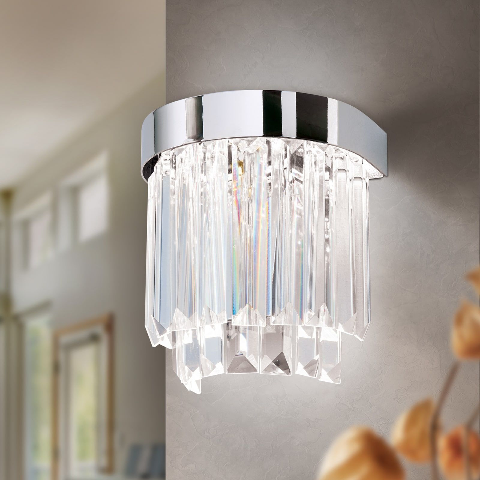 PRISM LED wall light, chrome